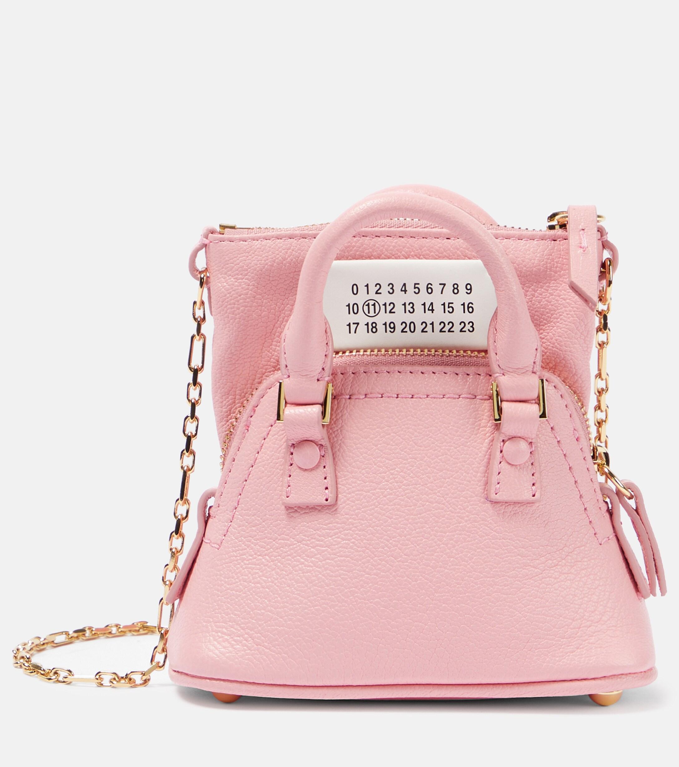 Maison Margiela 5ac Classique Baby Leather Shoulder Bag in Pink | Lyst ...