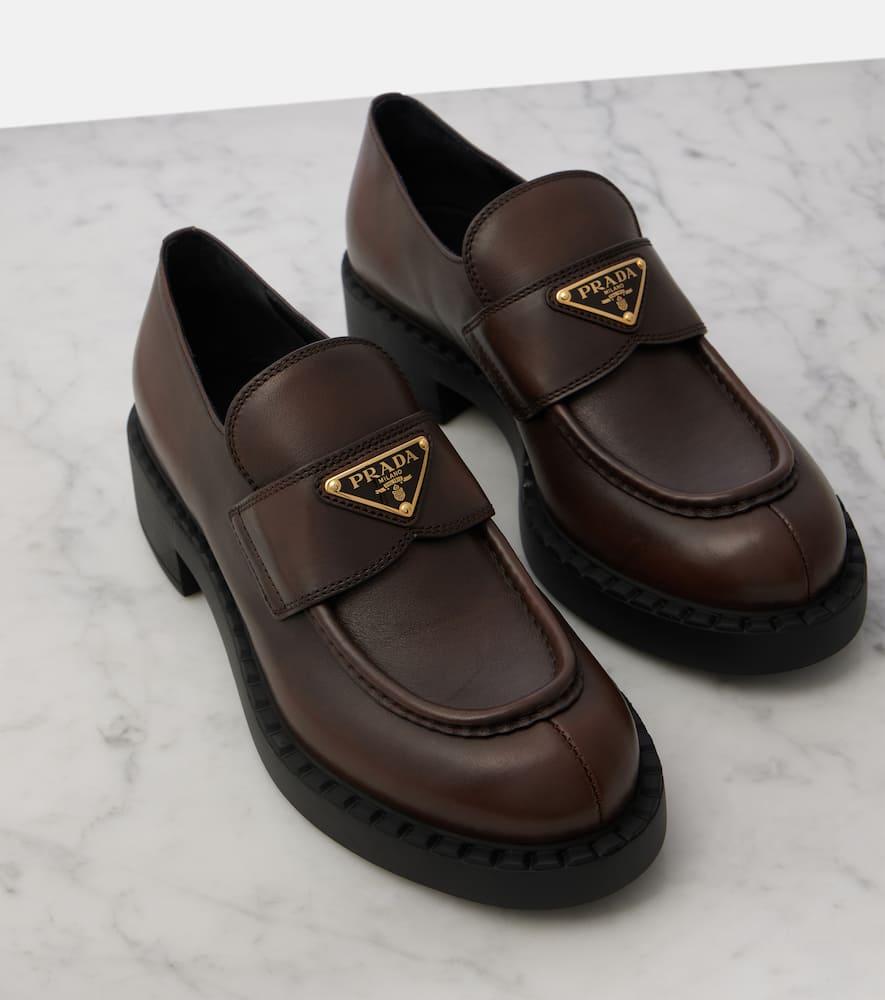 Prada Chocolate Leather Loafers in Black Lyst