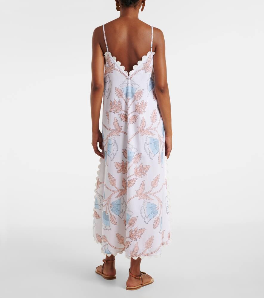 【Juliet Dunn】フローラルコットンアンドリネンミディドレス Floral Beach Dresses → Juliet Dunn London