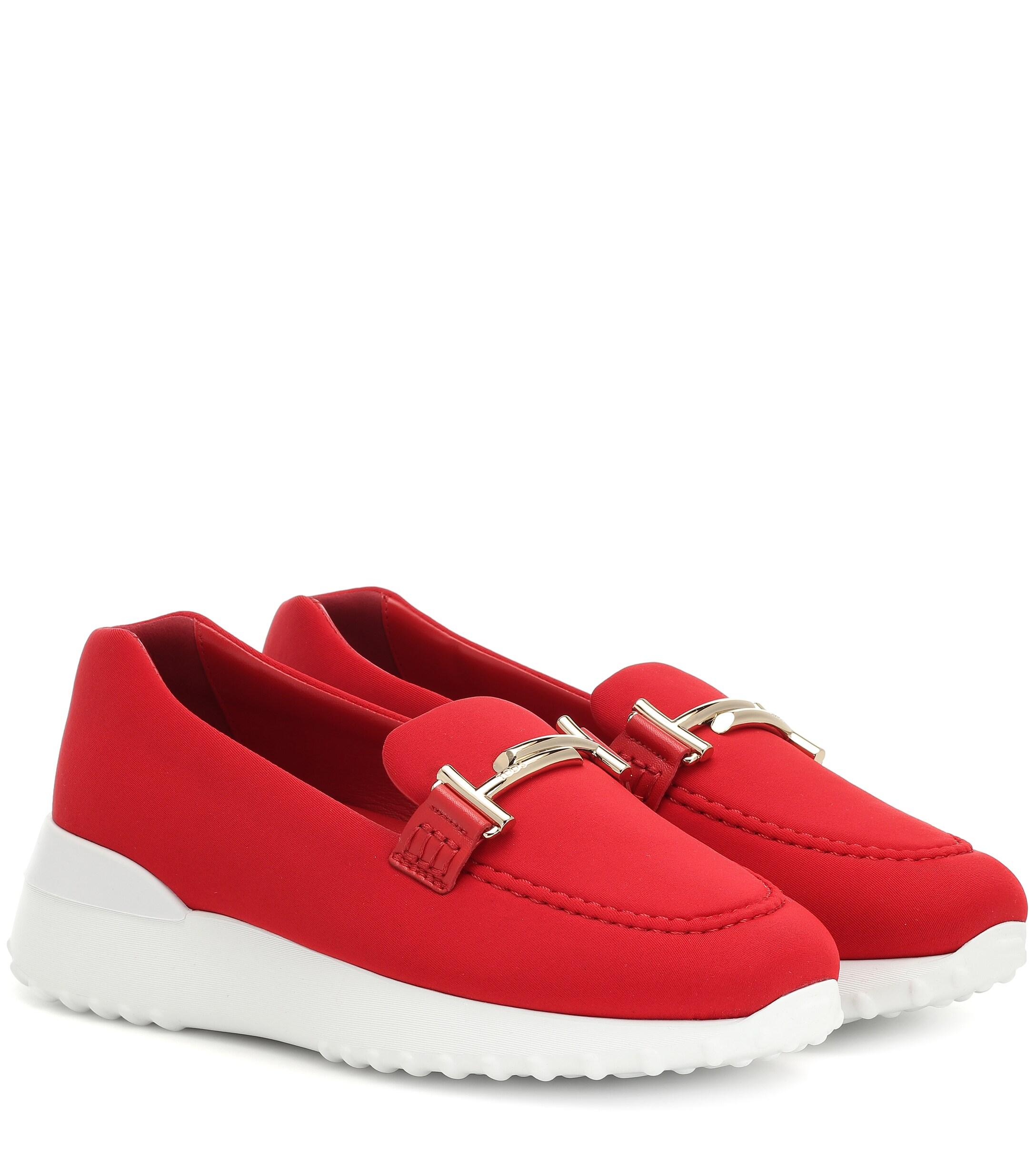Tod's Leather Exclusive To Mytheresa – Double T Neoprene Loafers in Red ...