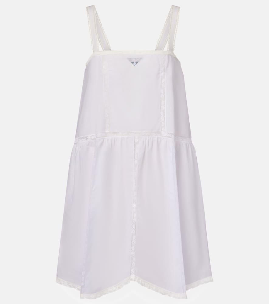 ワンピース PRADA WHITE COTTON MINI DRESS Prada Poplin Mini Dress | White | FARFETCH