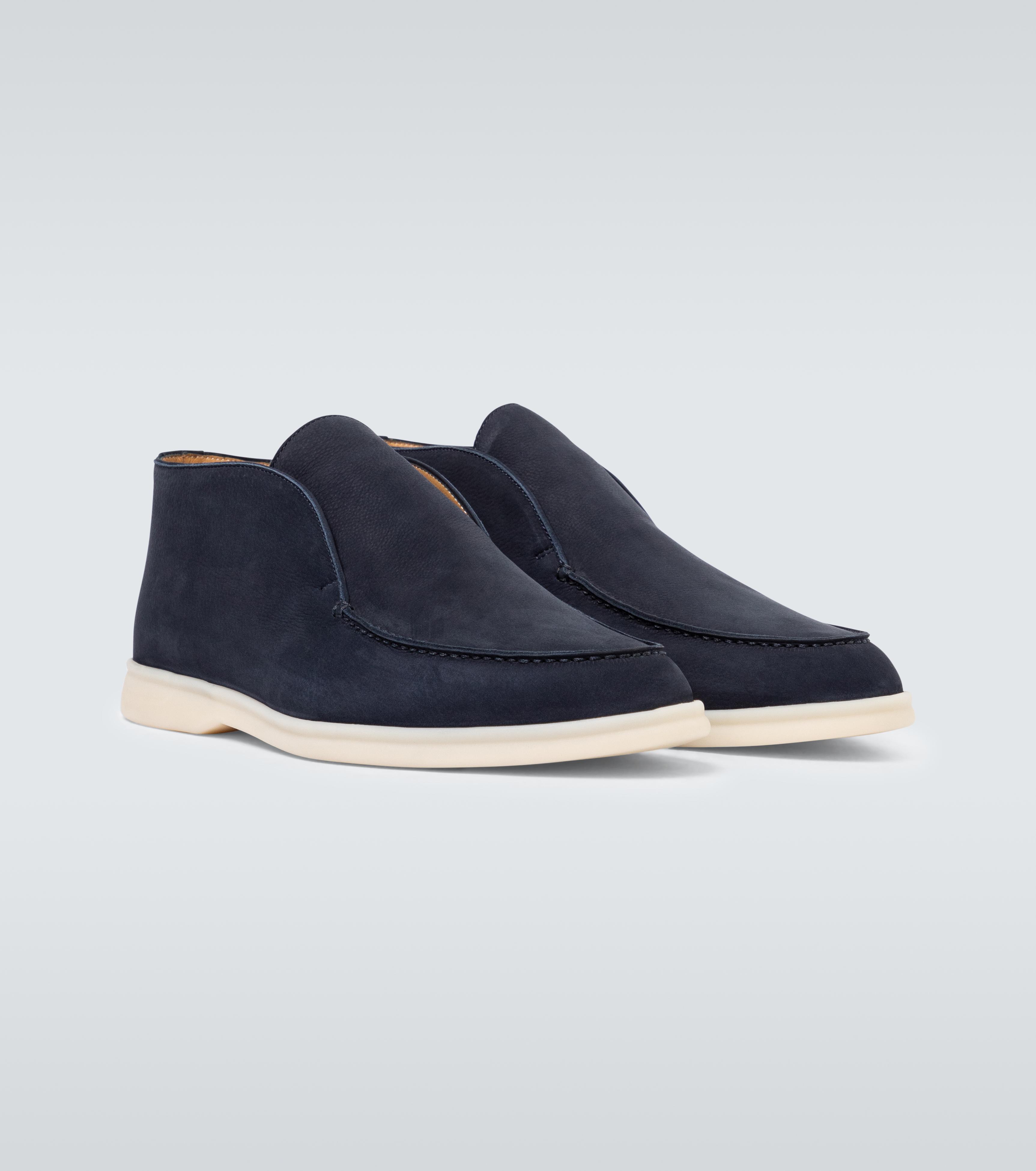 petulance jord Indeholde Loro Piana Open Walk Suede Ankle Boots in Blue for Men | Lyst
