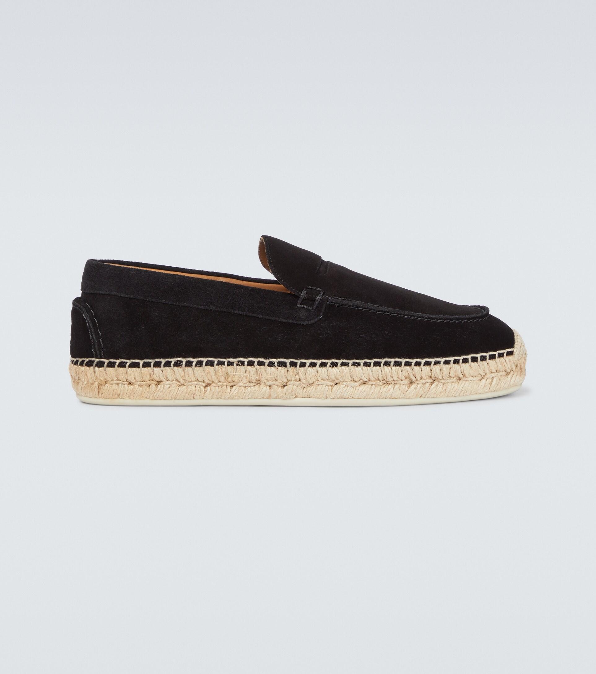 Mens Shoes Slip-on shoes Espadrille shoes and sandals Christian Louboutin Suede Paquepapa Espadrilles in Black for Men 