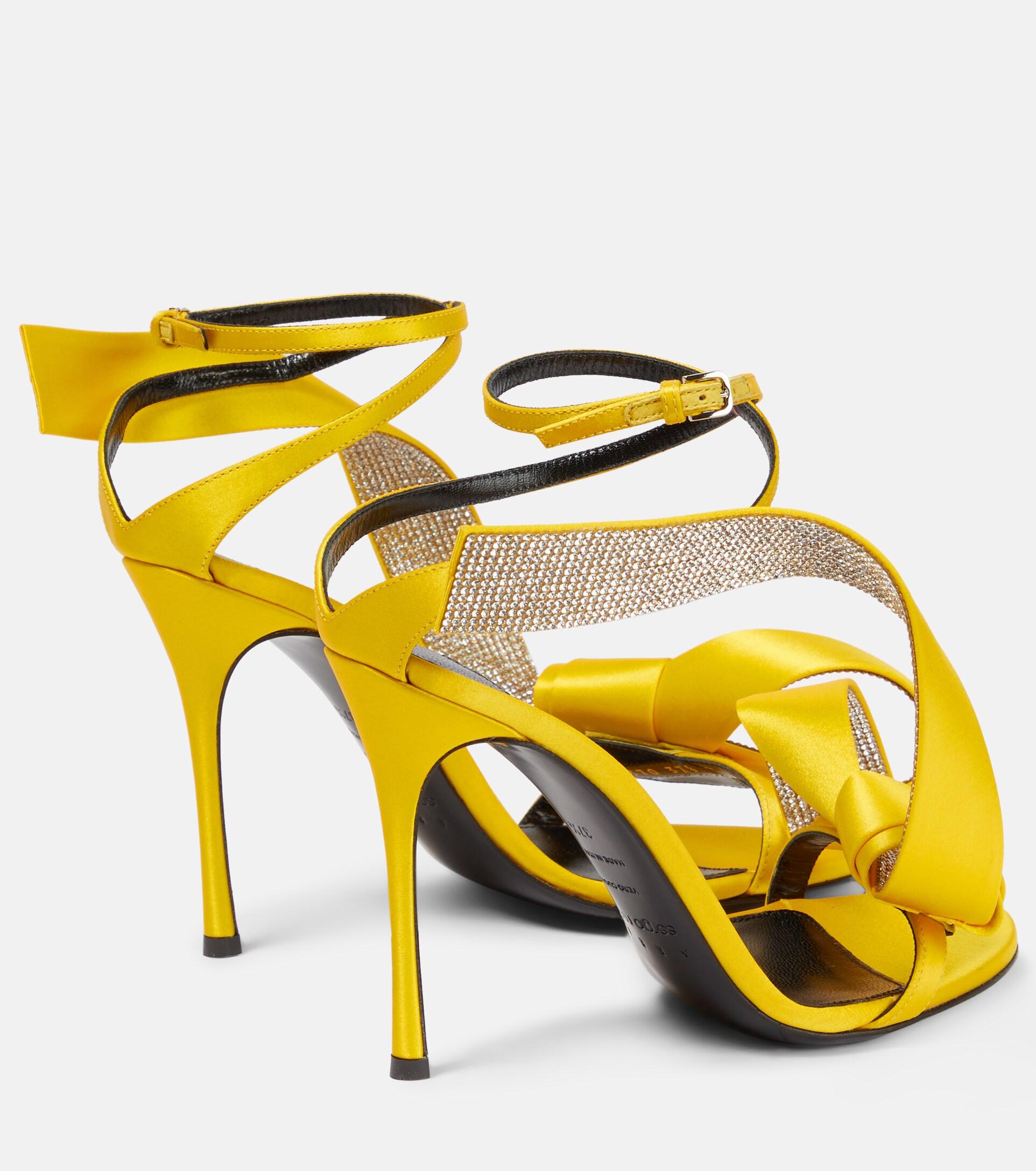 Area X Sergio Rossi Marquise Embellished Satin Sandals in