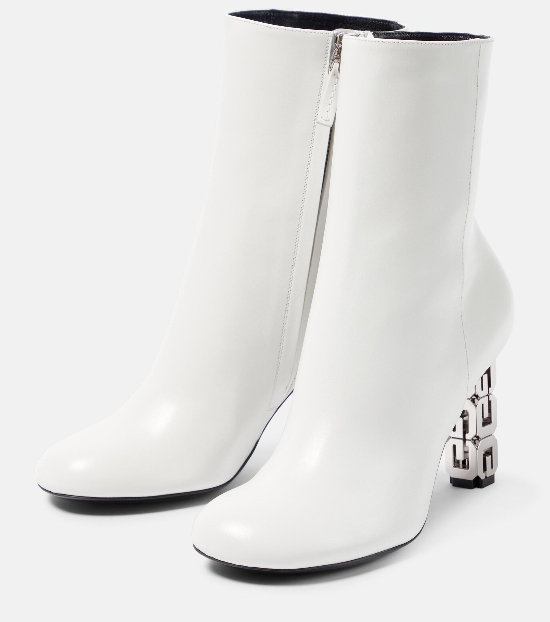 Givenchy G Cube Leather Ankle Boots in White | Lyst