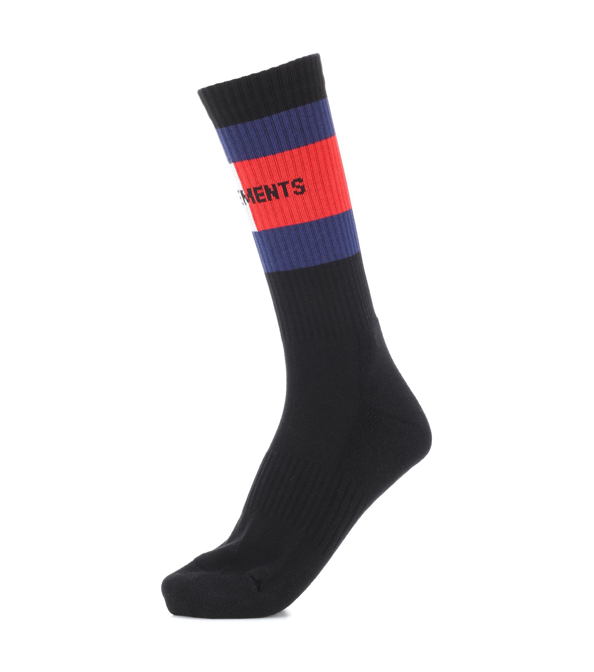 Vetements X Tommy Hilfiger Cotton-blend Socks in Black - Lyst