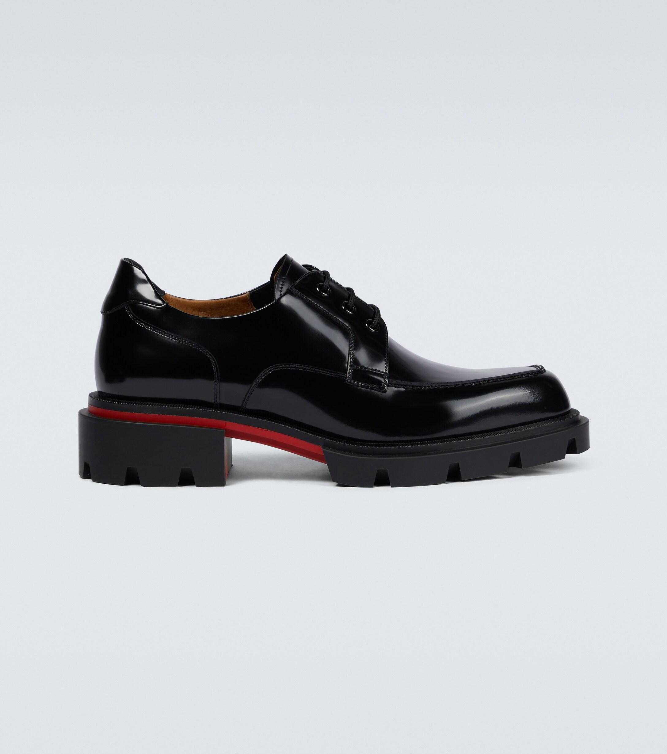 Christian Louboutin Our Georges Leather Lace-up Shoes in Black for 