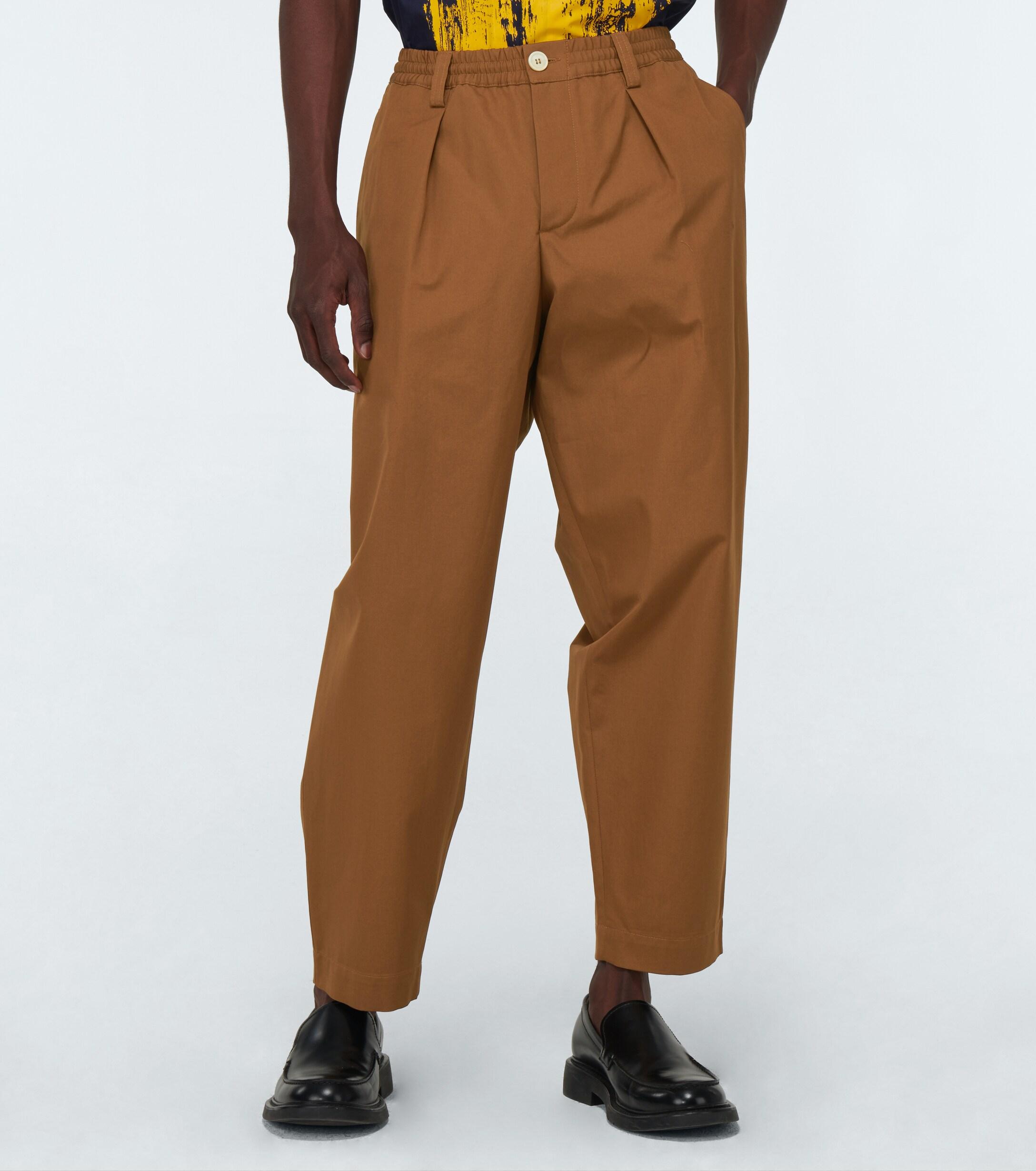 Marni Loose-fit Cotton Pants in Brown for Men - Lyst