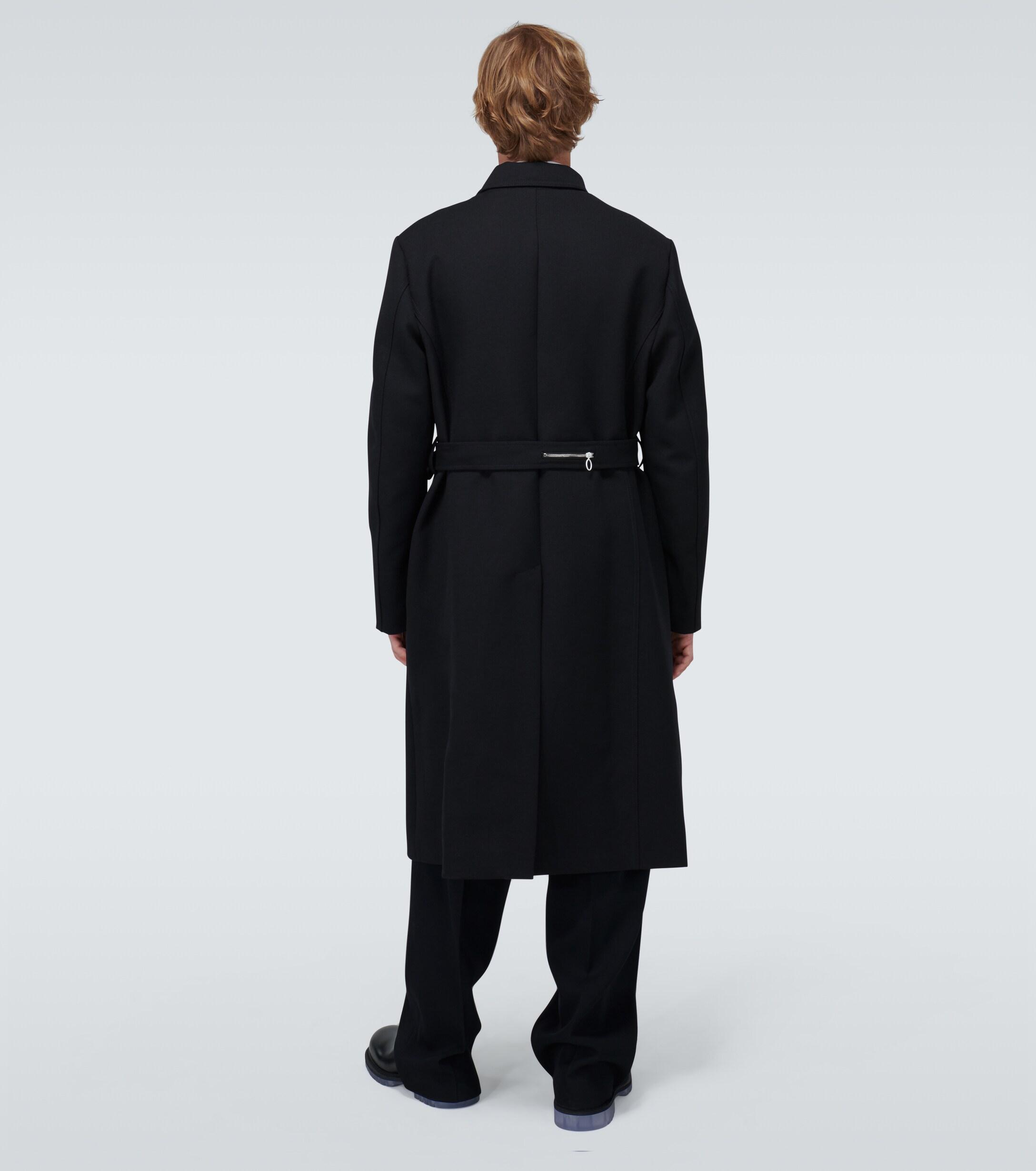 Raf Simons Slim-fit Wool Trench Coat in Blue for Men - Lyst