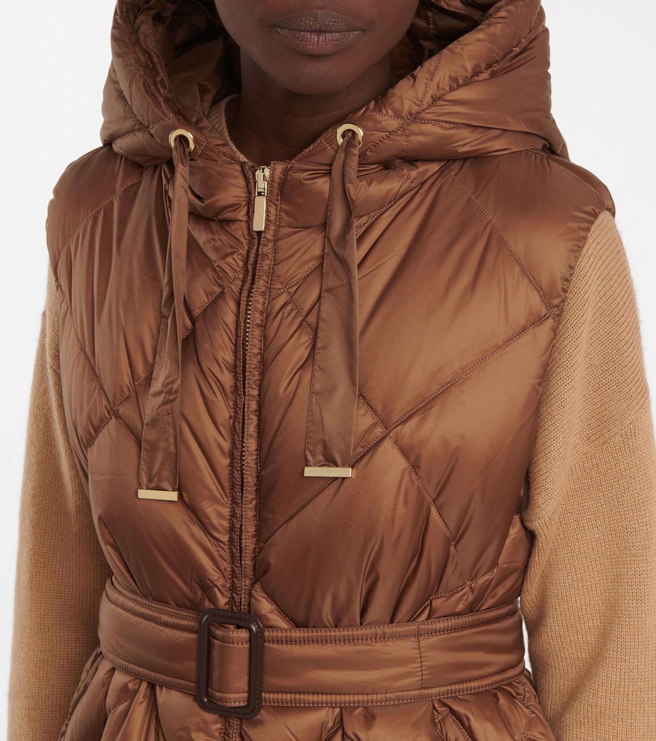 Max Mara The Cube Tregil Quilted Down Vest in Brown | Lyst