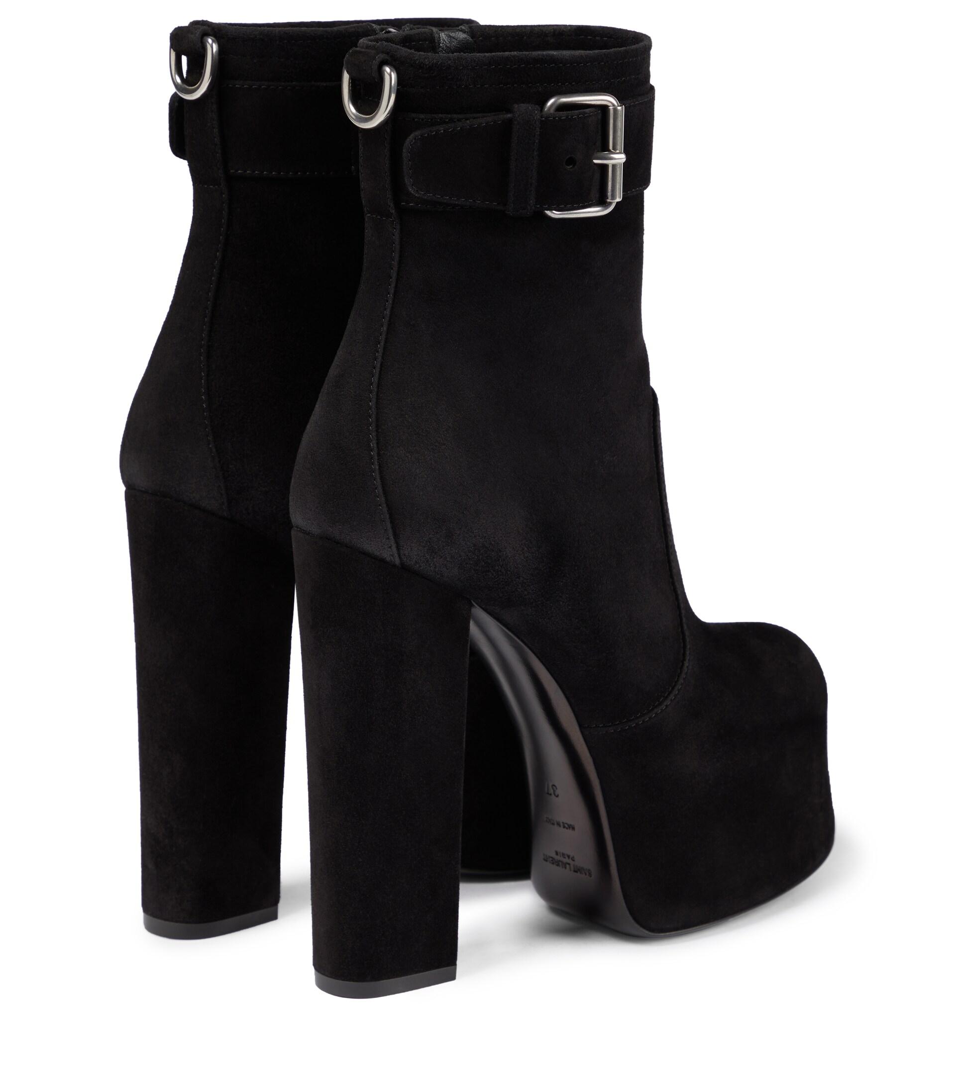 suede black platform boots
