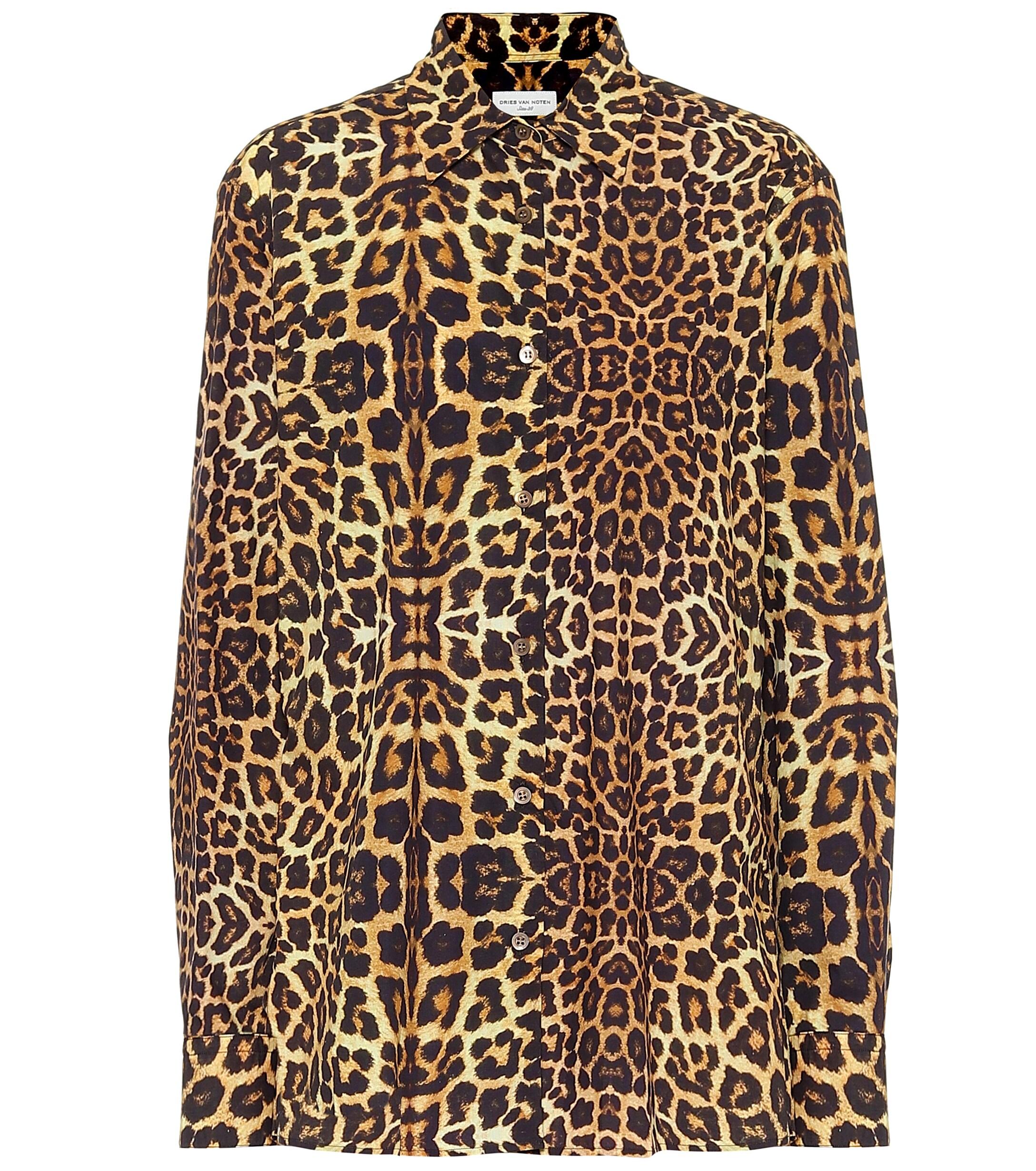 Dries Van Noten Leopard-print Cotton Shirt in Beige (Natural) - Lyst