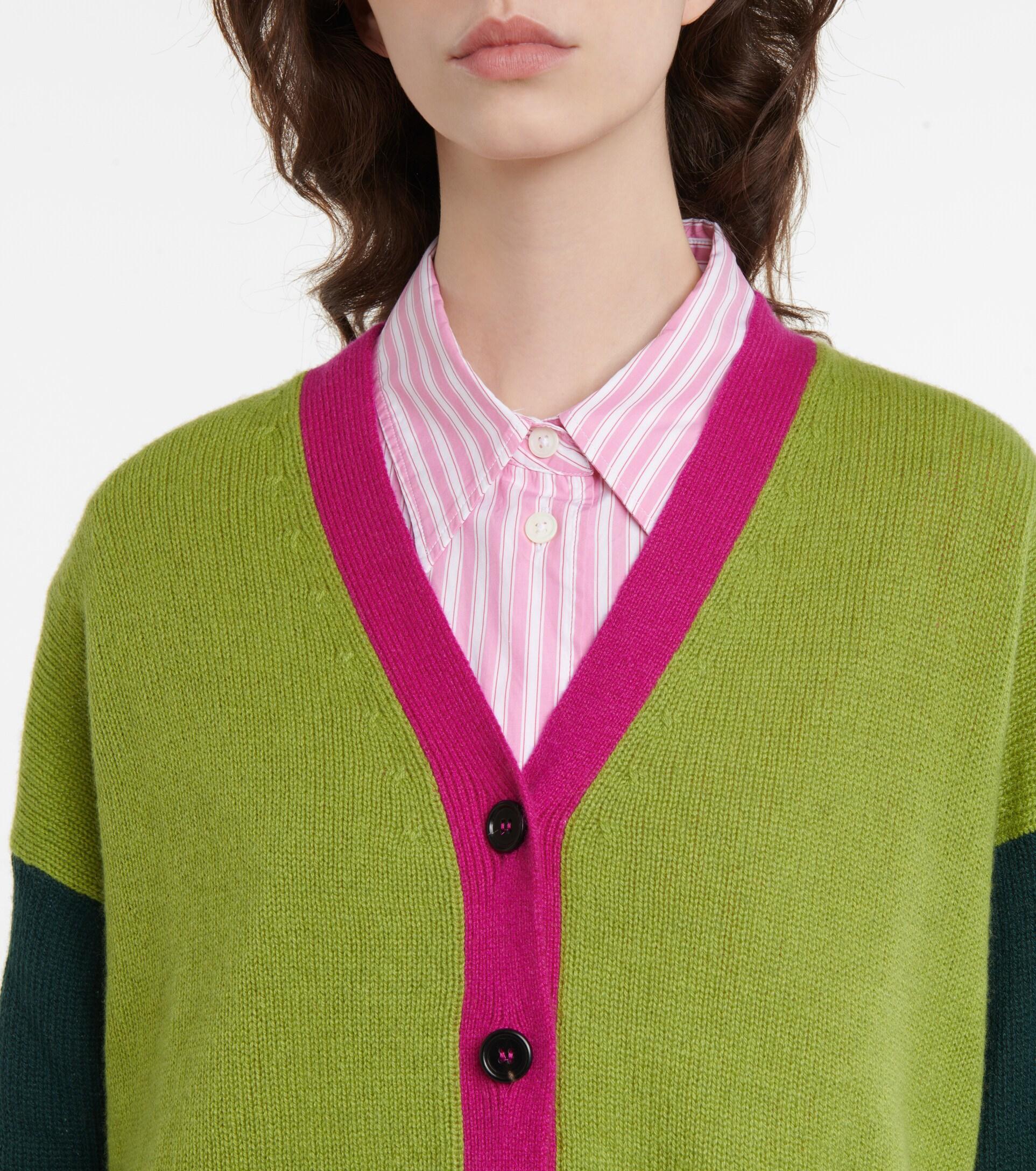 Marni Colorblocked Cashmere Cardigan in Green | Lyst