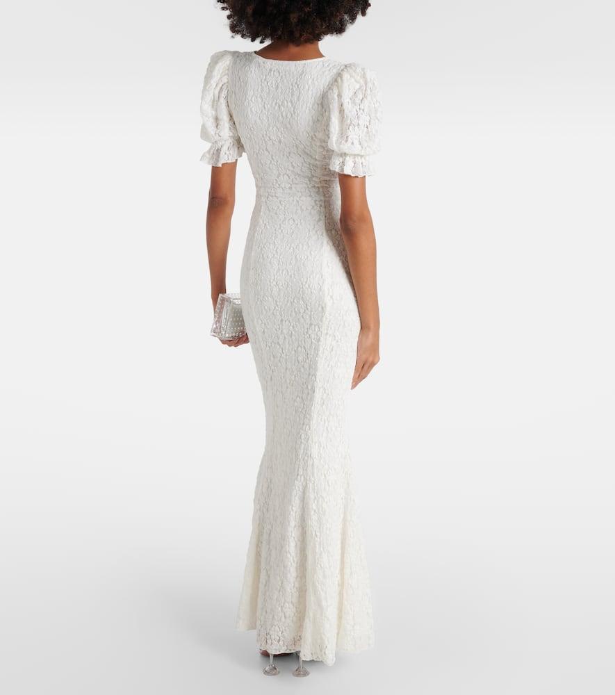 ROTATE BIRGER CHRISTENSEN Bridal Puff-Sleeve Lace Maxi Dress in White | Lyst