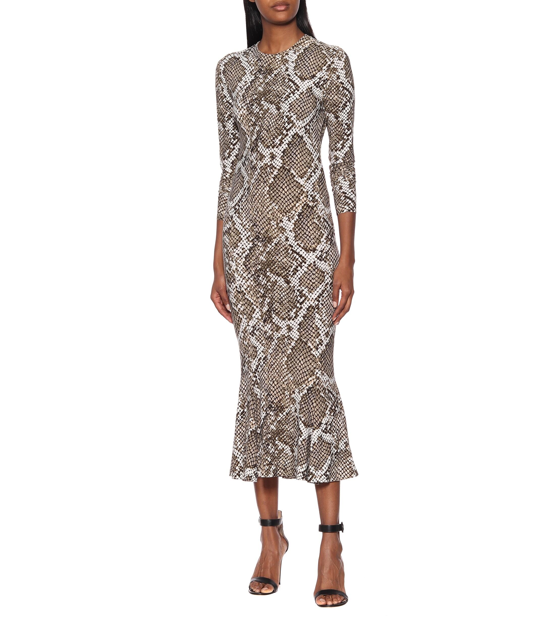 Norma Kamali Snake-print Jersey Dress - Lyst