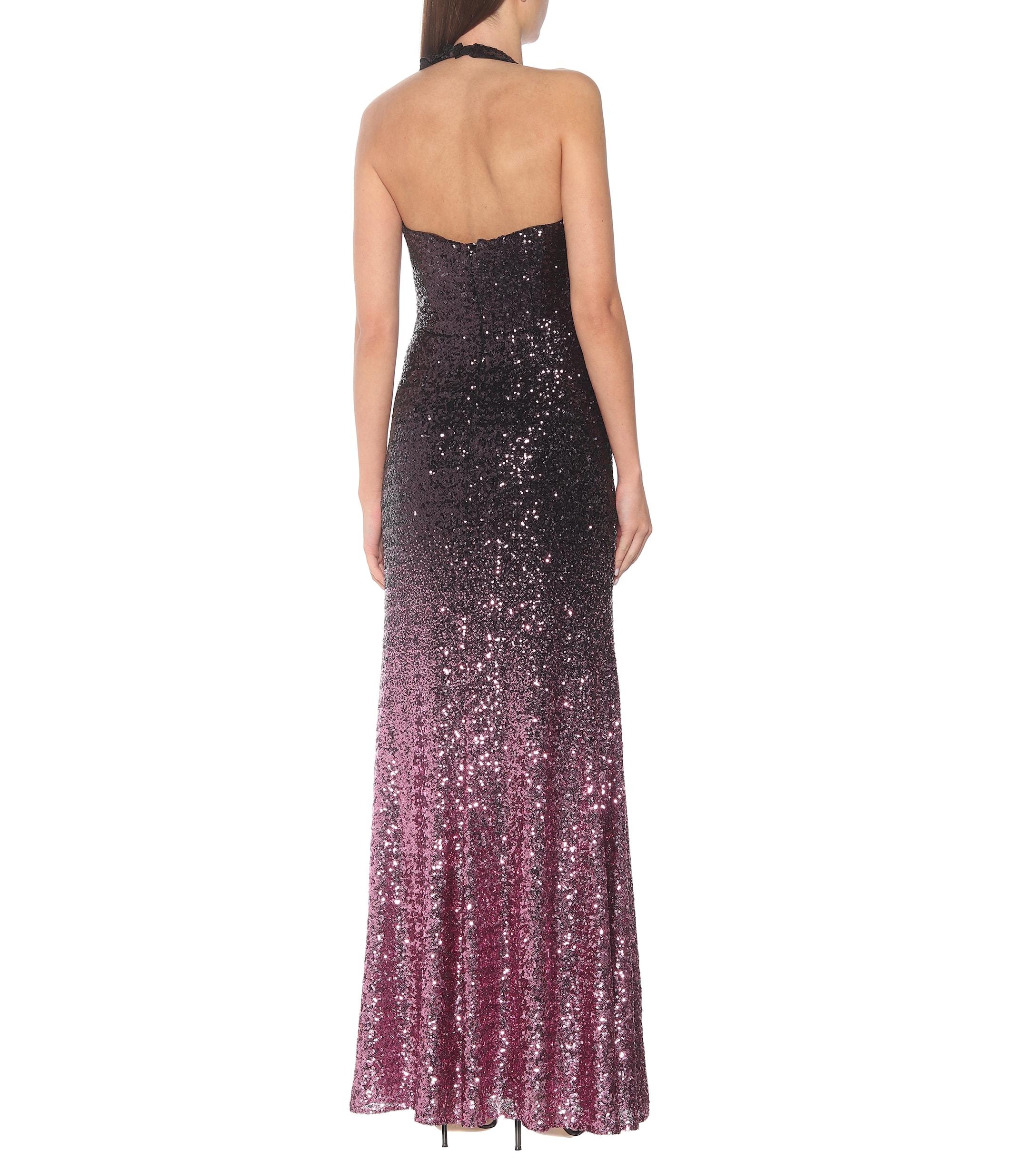 Marchesa notte Ombré Sequinned Gown in Purple - Lyst