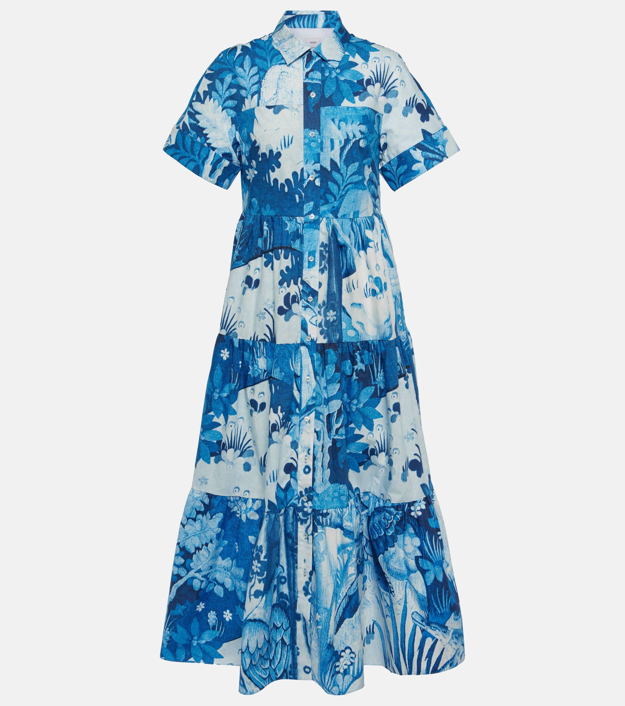 Printed poplin dress online