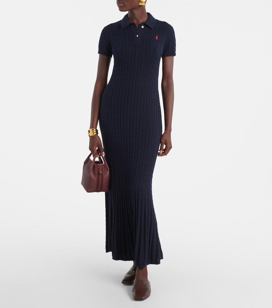 Polo Ralph Lauren Ribbed-Knit Cotton-Blend Polo Dress in Blue | Lyst Polo Ralph Lauren Ribbed-Knit Cotton-Blend Polo Dress in Blue | Lyst