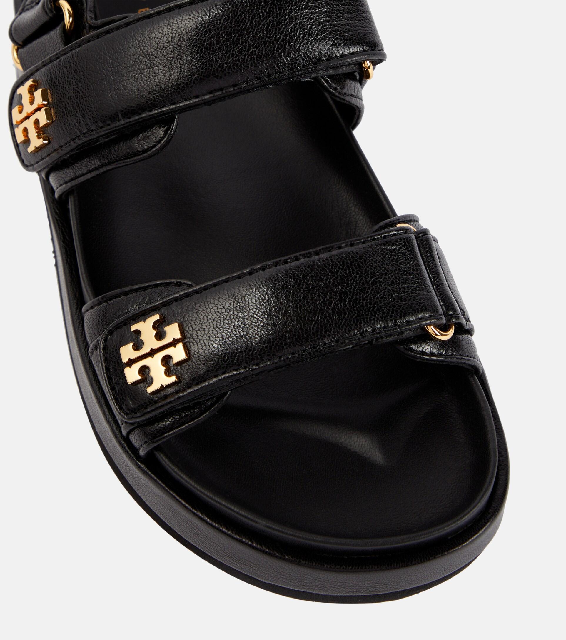 Tory Burch Kids' Kira Leather Sandals In Black