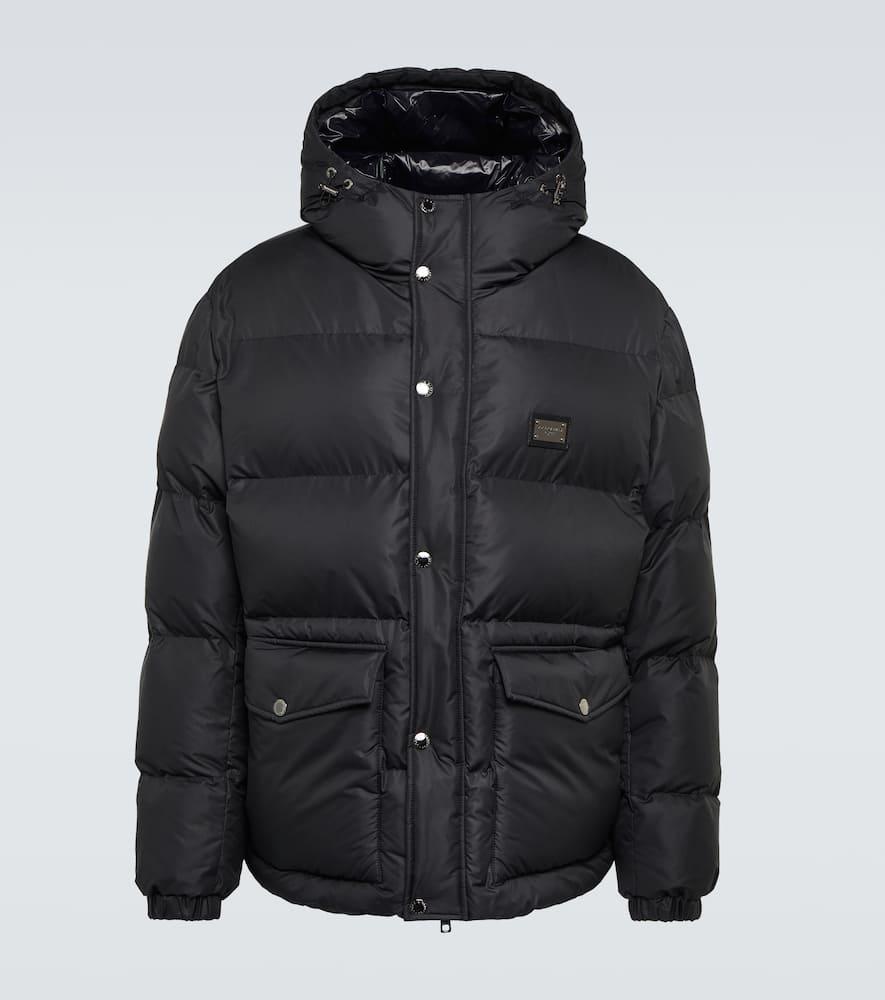 Dolce Gabbana Logo Puffer Jacket in Black for Men Lyst UK