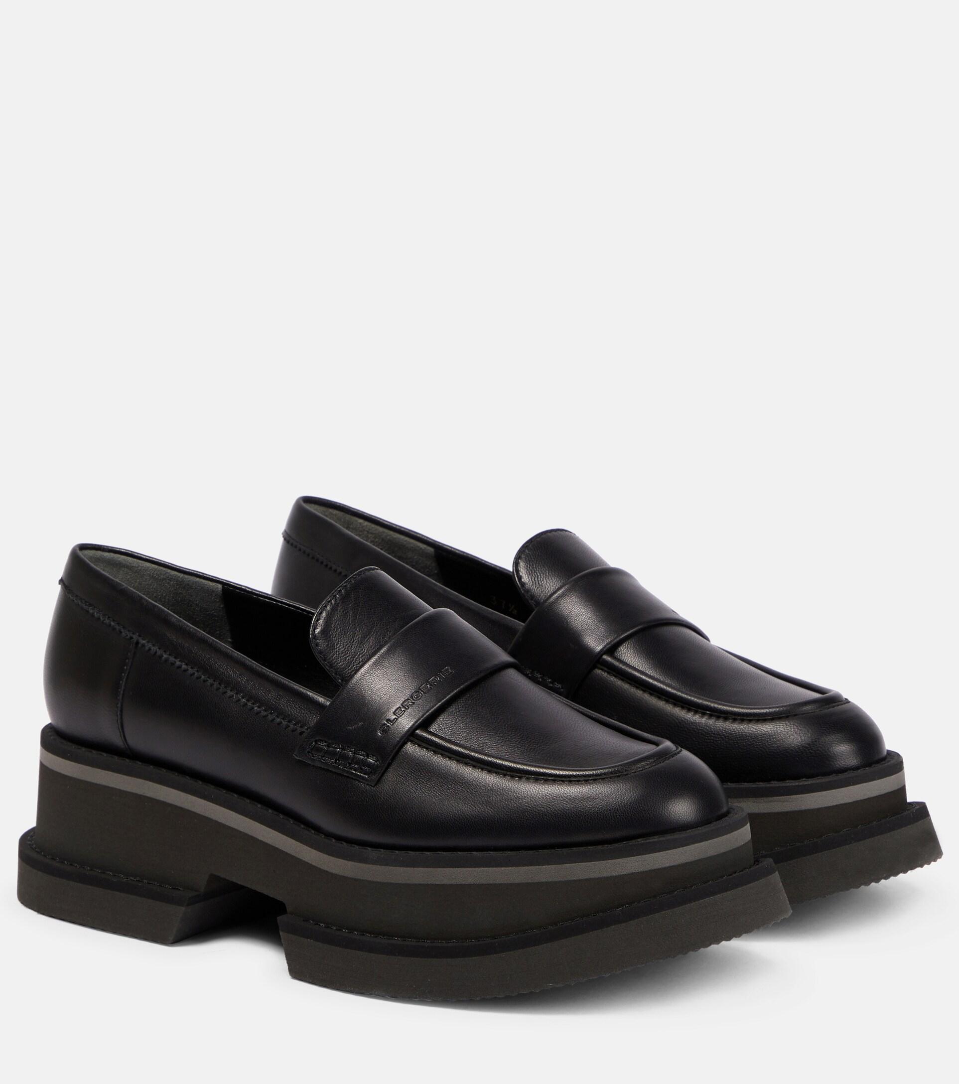 Robert Clergerie Banel Leather Platform Loafers in Black | Lyst