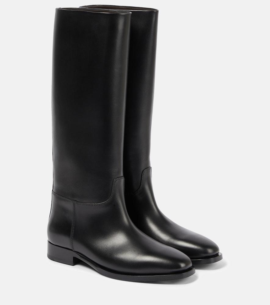The Row Grunge Leather Knee-high Boots in Black | Lyst