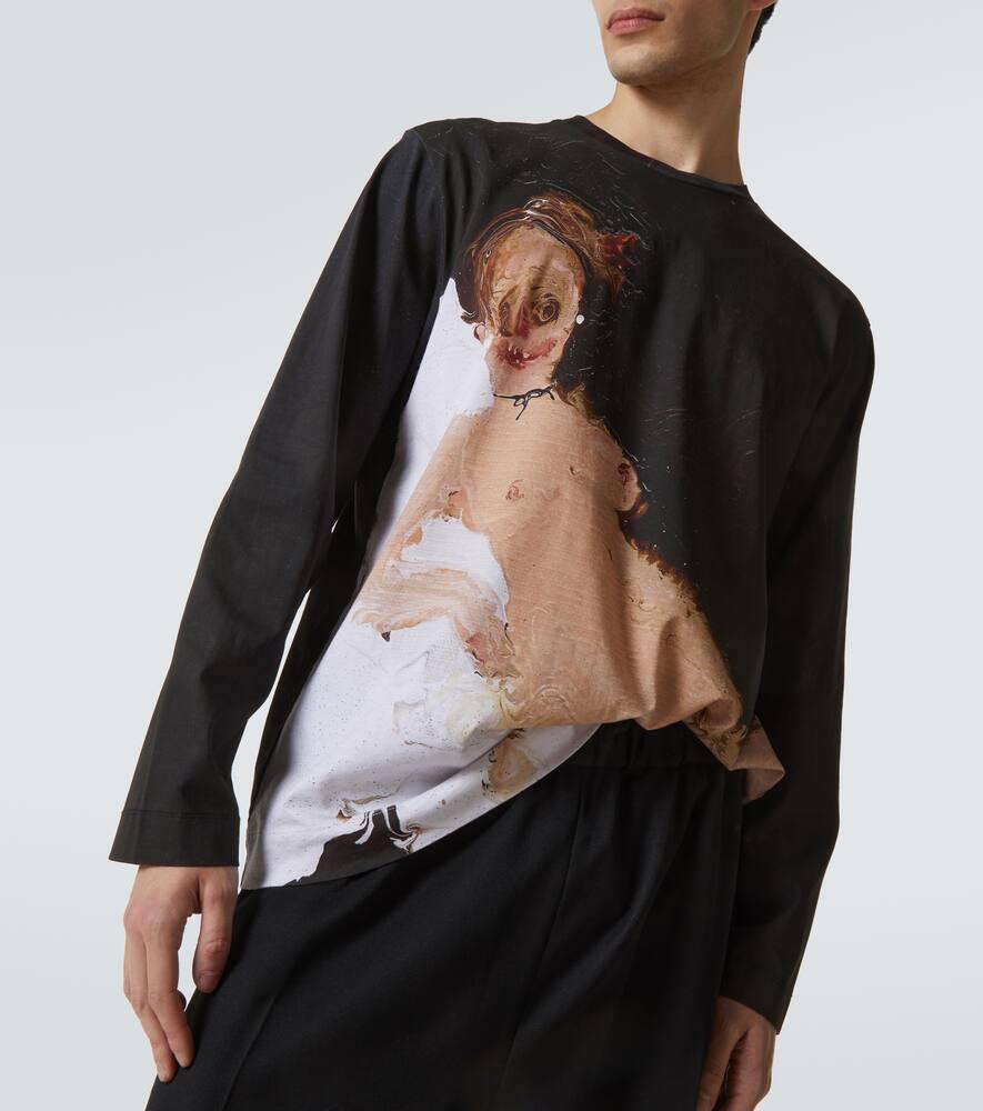 Simone Rocha Olympia Printed Cotton Jersey T-Shirt in Black for