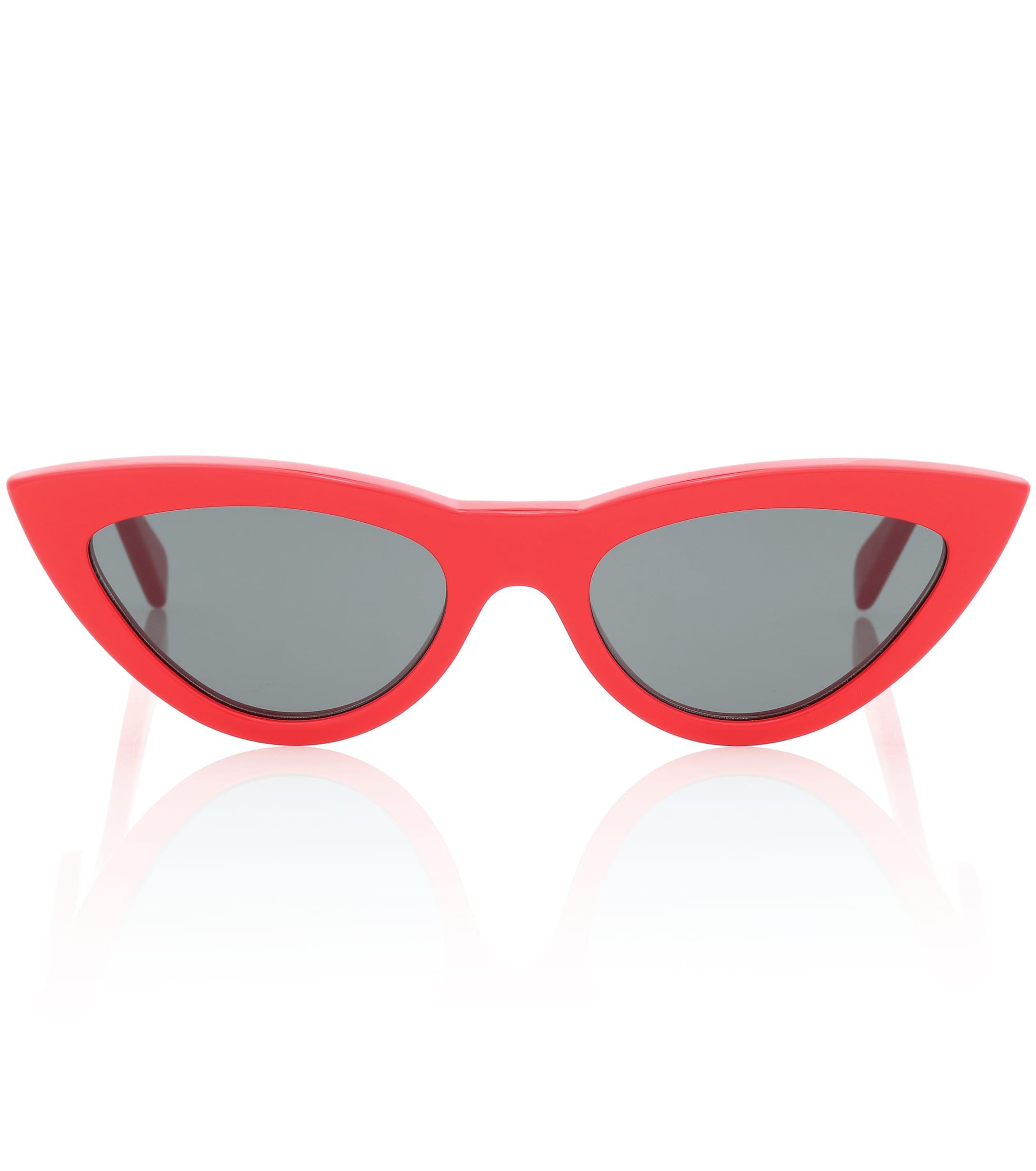 Celine Cat-eye Sunglasses in Red | Lyst