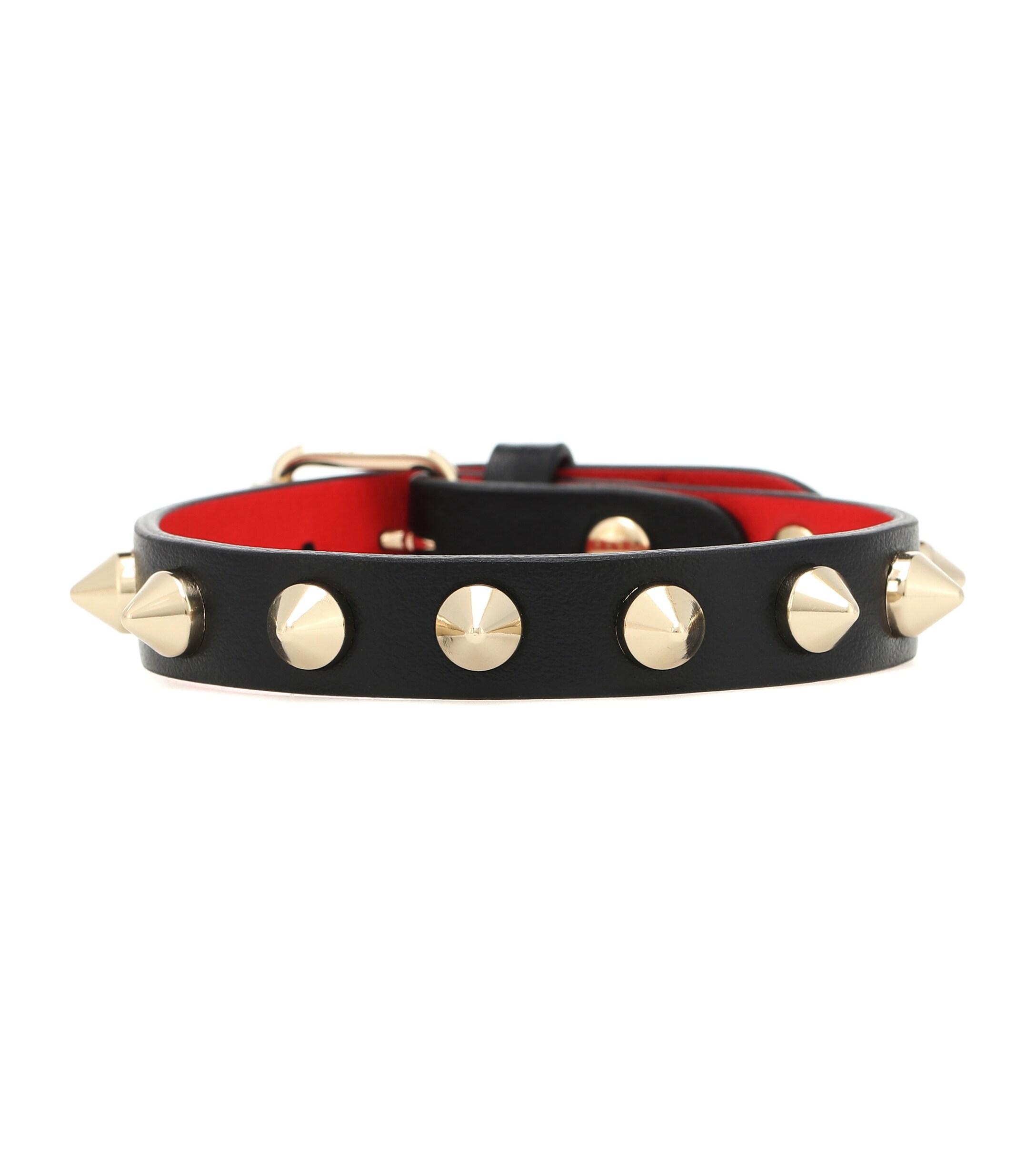 Christian Louboutin Loubilink Leather Bracelet in Black Lyst