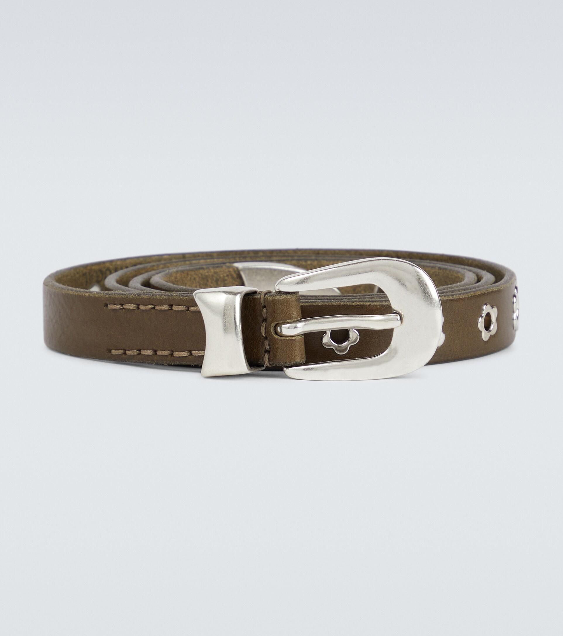 Our Legacy Detailed Leather Belt in Green for Men | Lyst