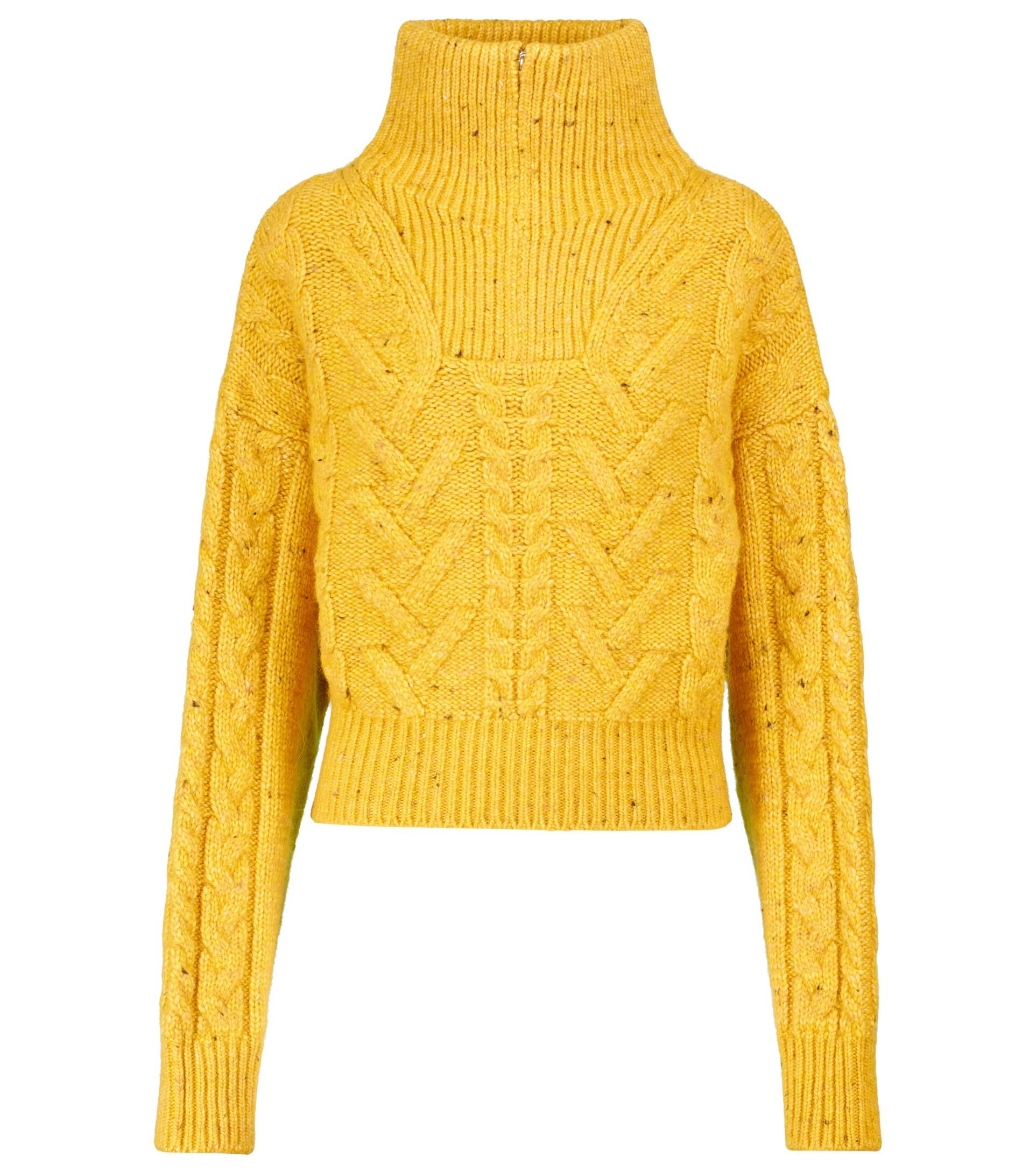 Yellow cable sweater sale