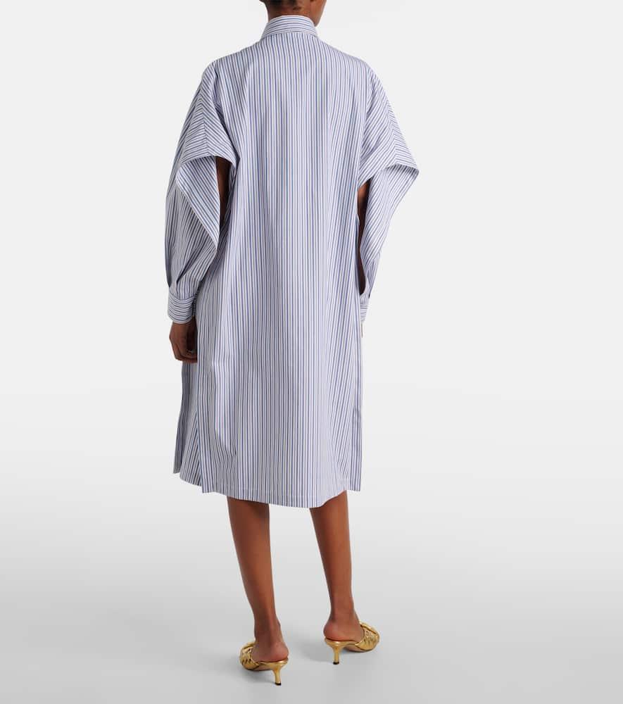 ワンピース BOTTEGA VENETA POPLIN SHIRT DRESS Striped cotton poplin shirt dress in blue - Bottega Veneta