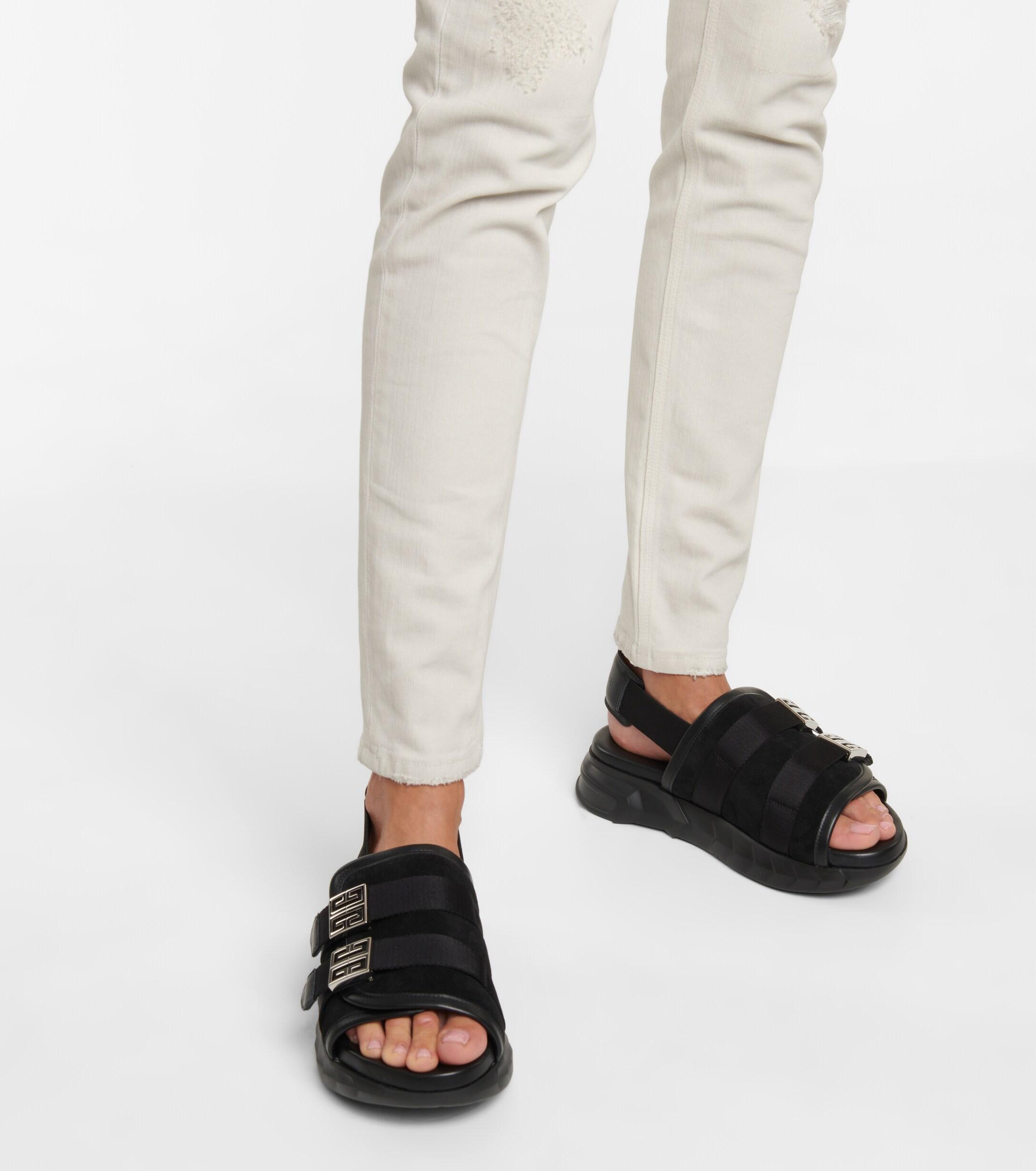 Givenchy Leather Marshmallow Slingback Sandals in Black | Lyst