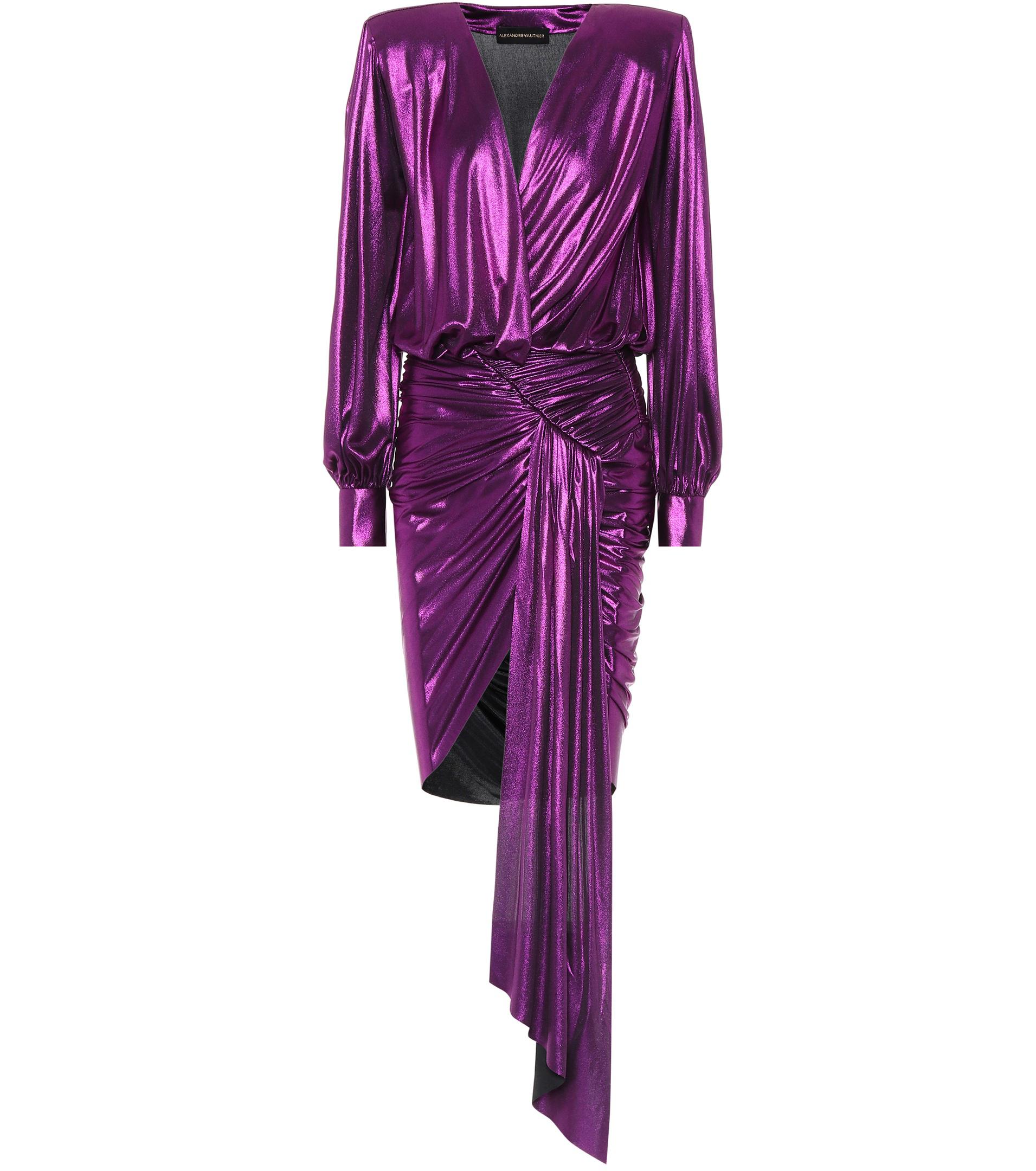 purple lame dress