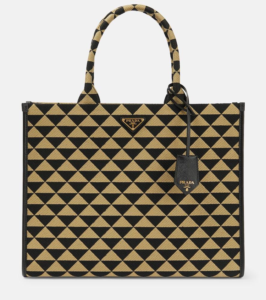 【希少】 PRADA Symbole ロゴ入り レザートリム トートバッグ 希少】PRADA Symbole ロゴ レザートリムトートバッグ (PRADA