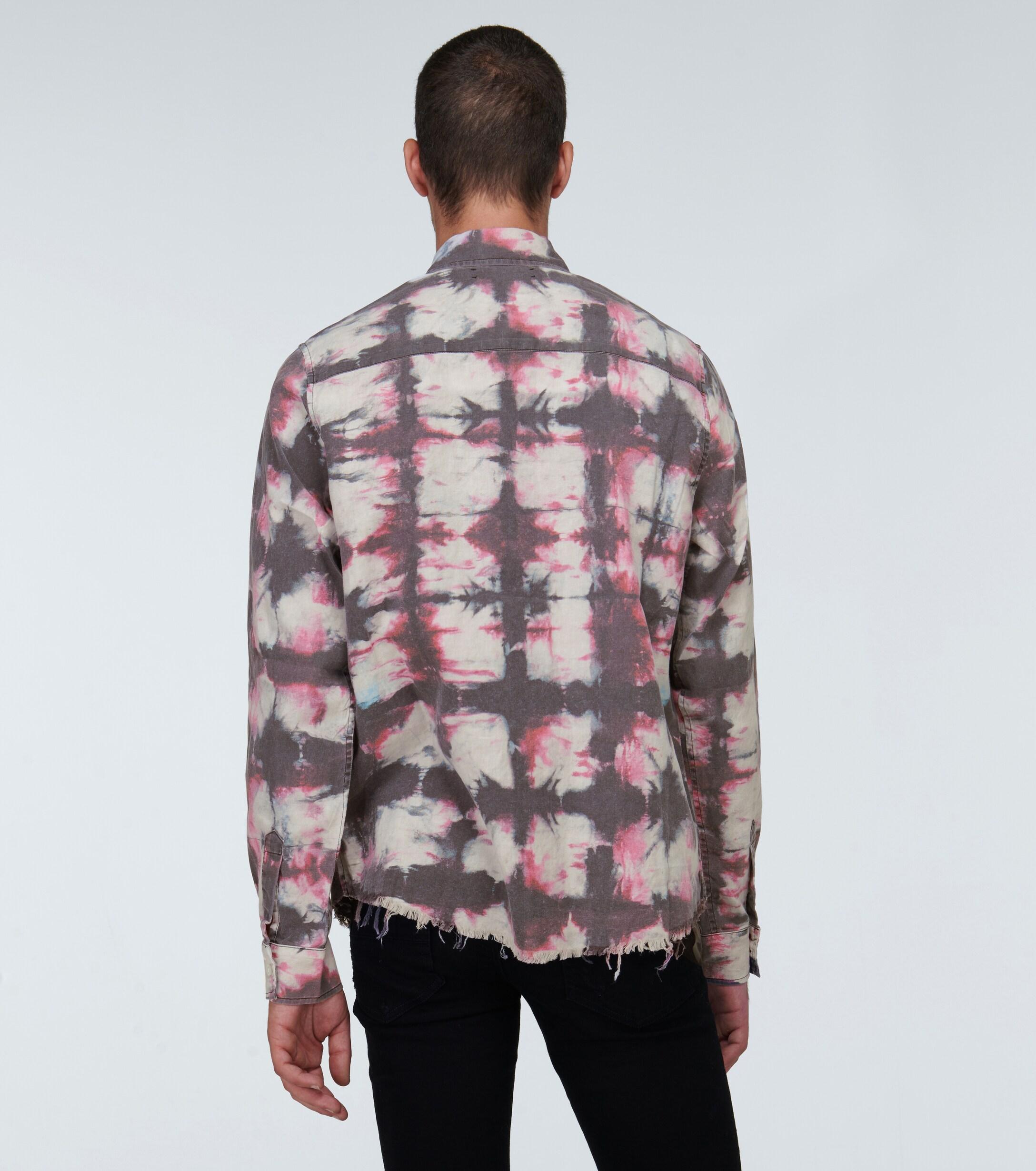 Tie-dyed long-sleeved shirt