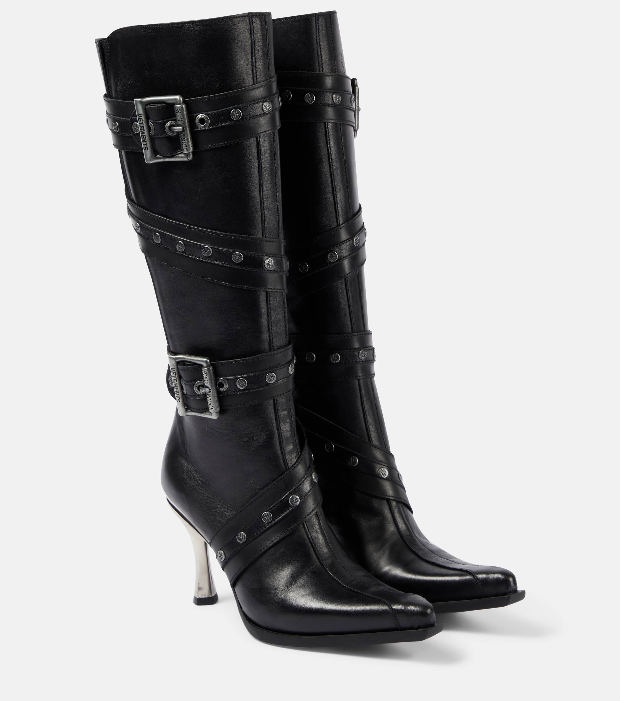 Knee high belt boots new arrivals