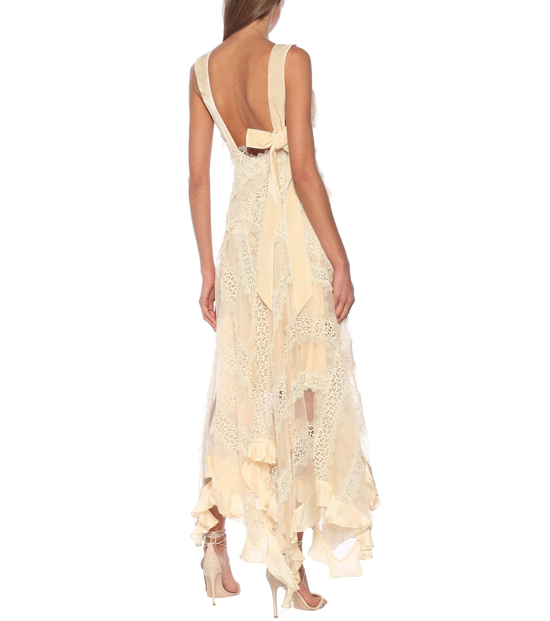 Zimmermann Charm Star Silk Chiffon Dress in White | Lyst