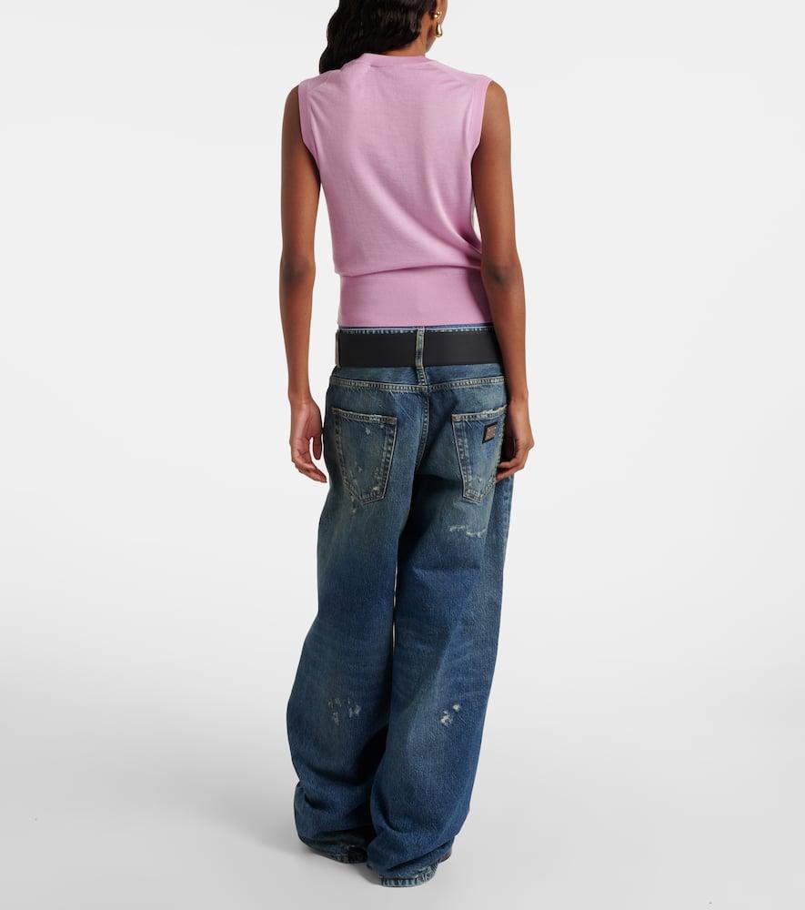 Dolce & Gabbana ノースリーブトップス ピンク Dolce & Gabbana ピンクの花柄のノースリーブトップ | Sendegaro US