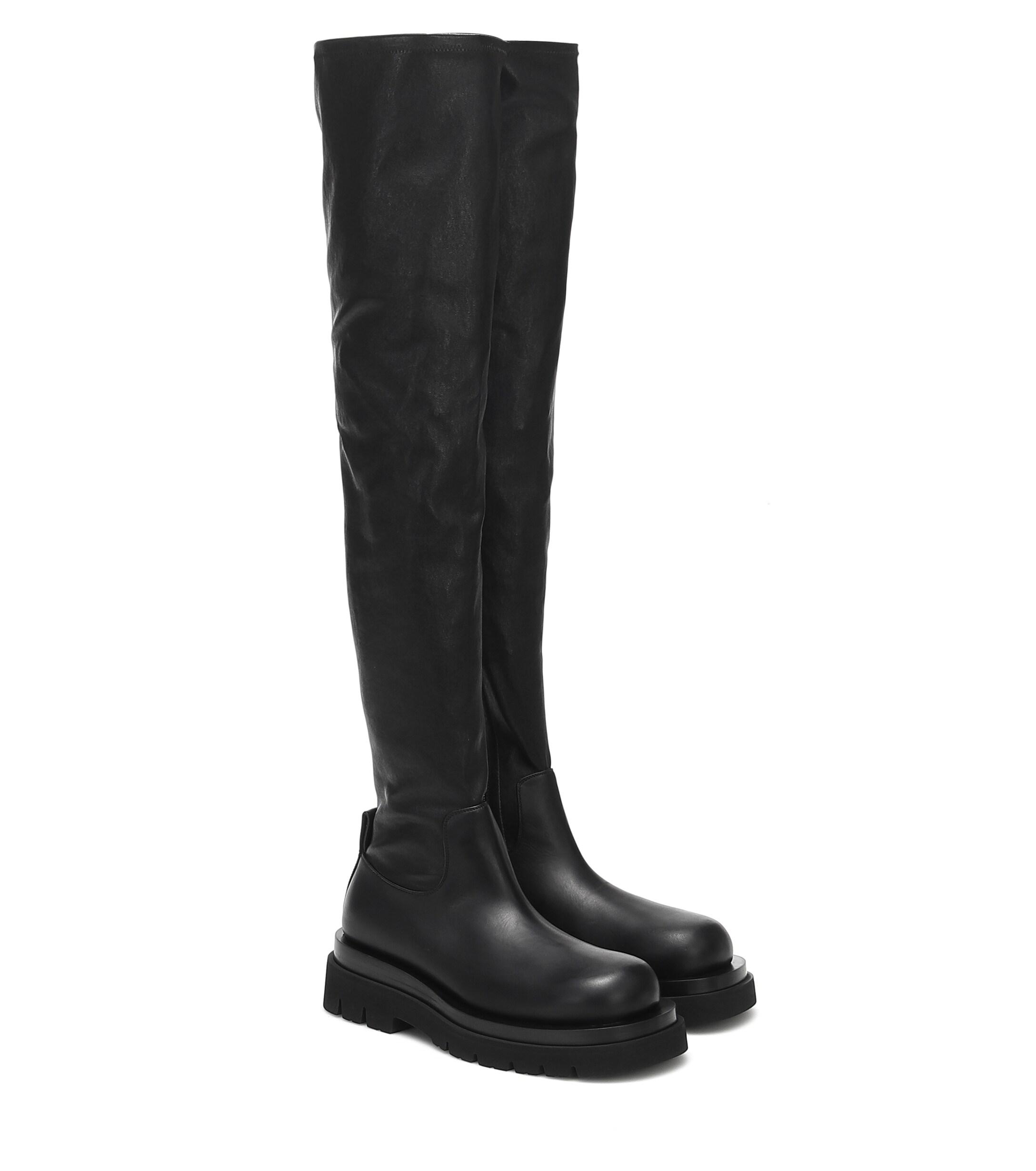 Bottega Veneta Leather Over-the-knee Boots in Black - Lyst