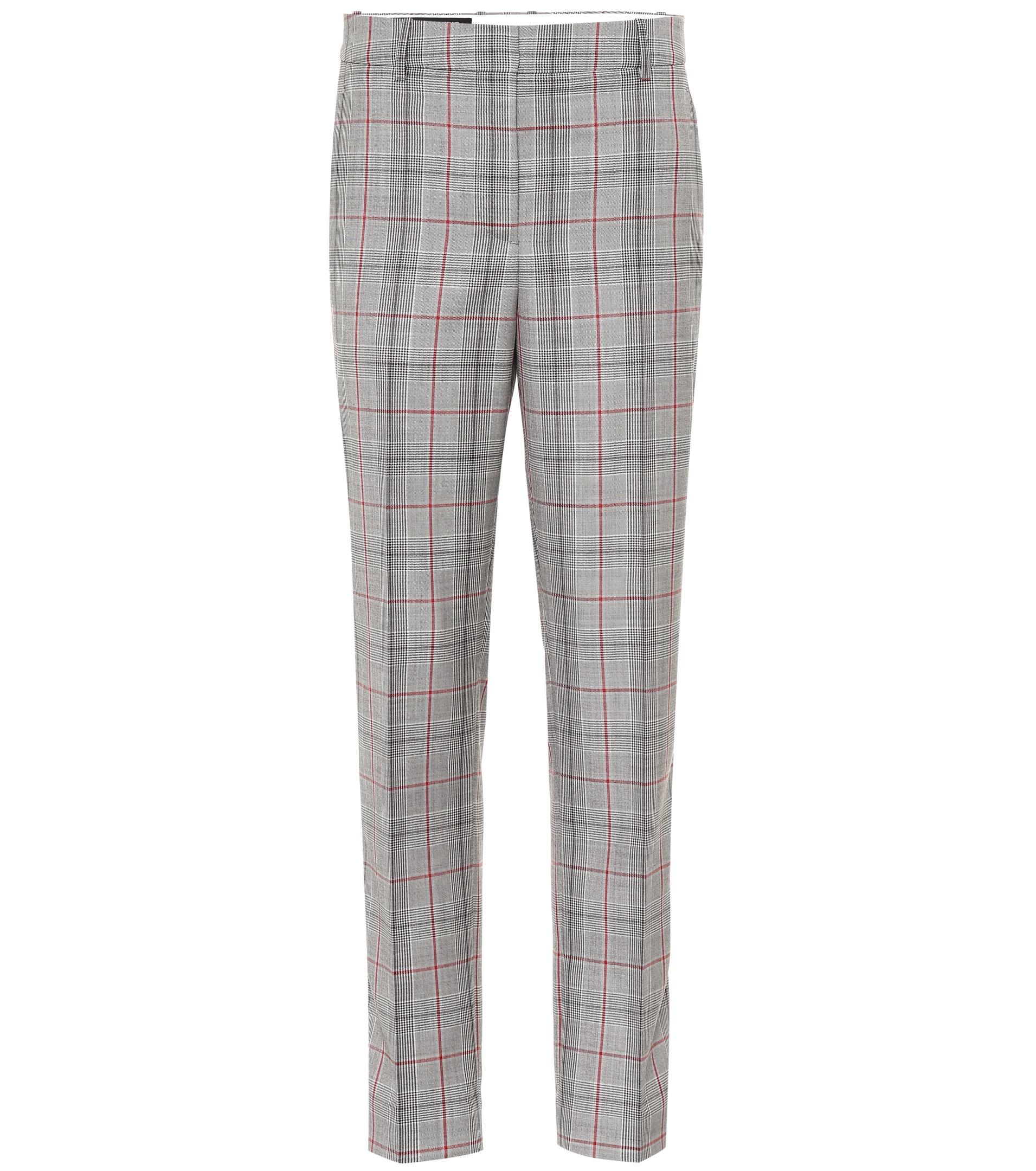 CALVIN KLEIN 205W39NYC Plaid Wool Pants in Grey (Gray) - Lyst