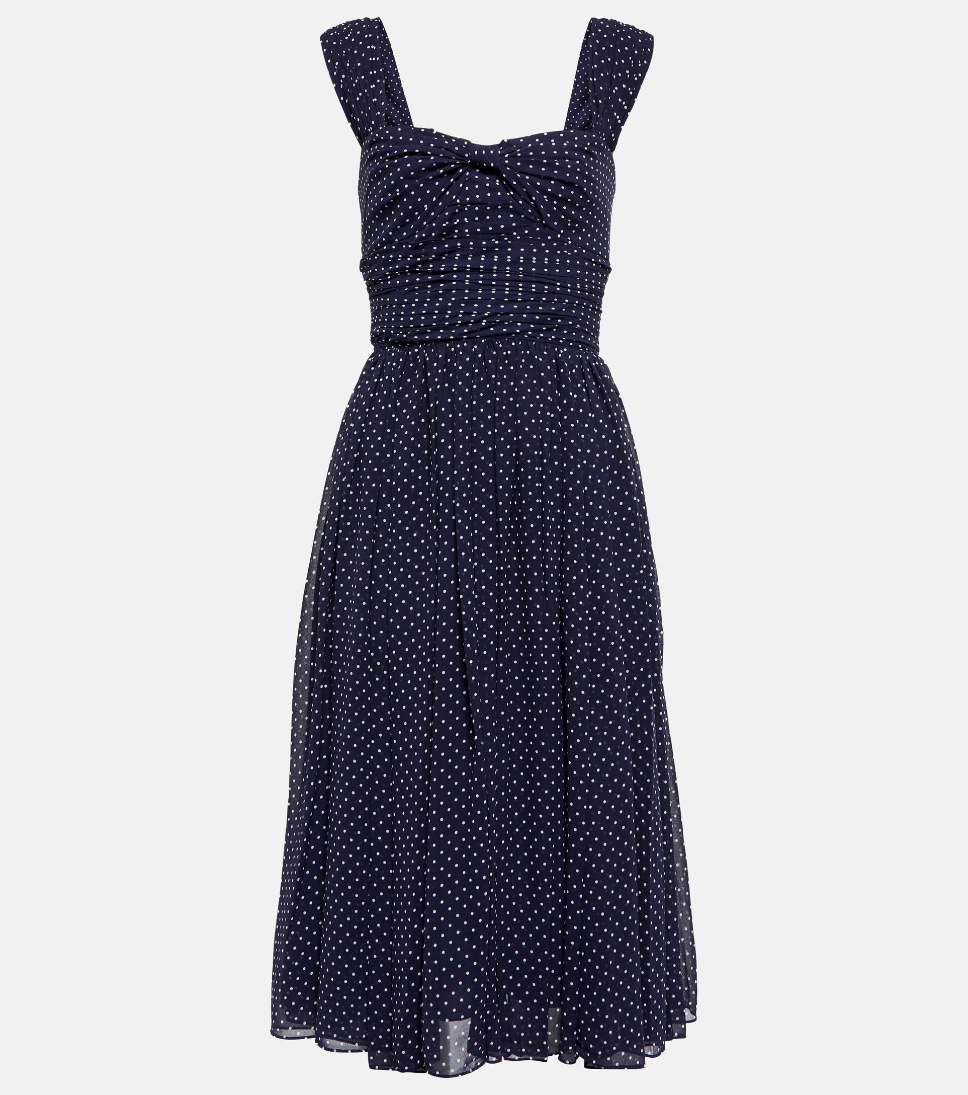Polo Ralph Lauren Sleeveless Polka-dot Dress in Blue | Lyst
