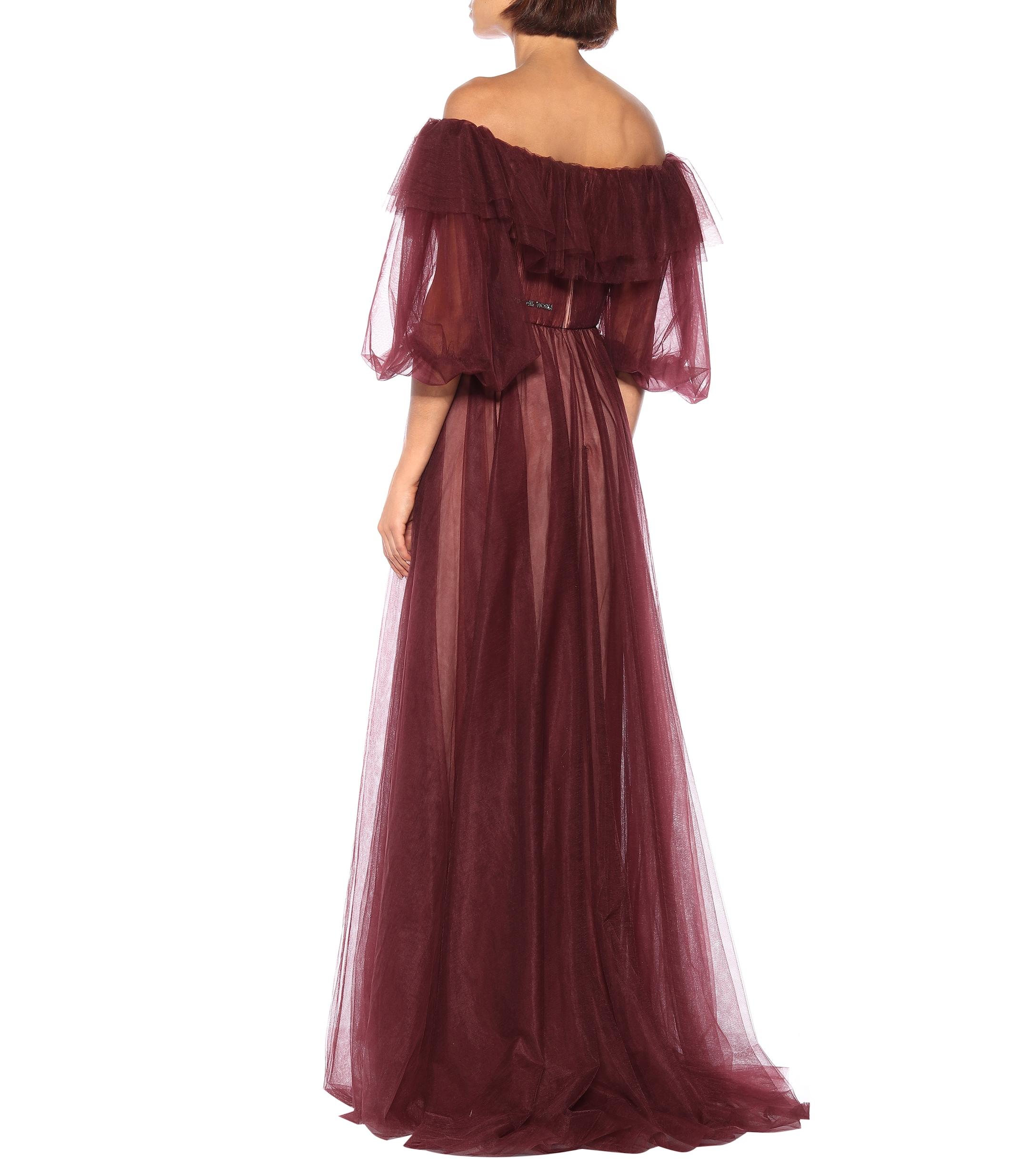 Valentino Tulle Evening Dress With Poetry Detailing - Save 30% - Lyst