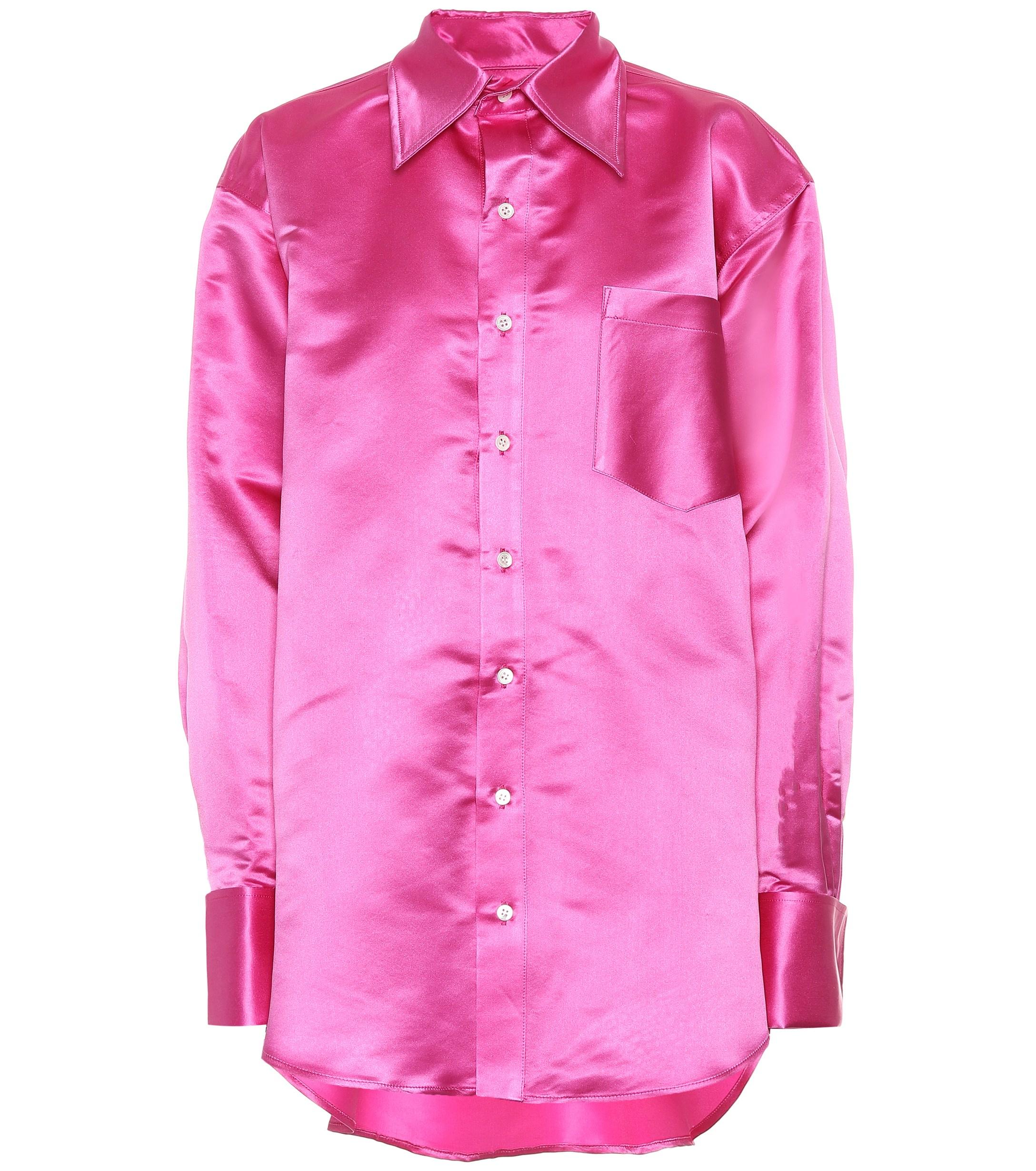 Matthew Adams Dolan Oversized Silk Shirt in Pink - Lyst