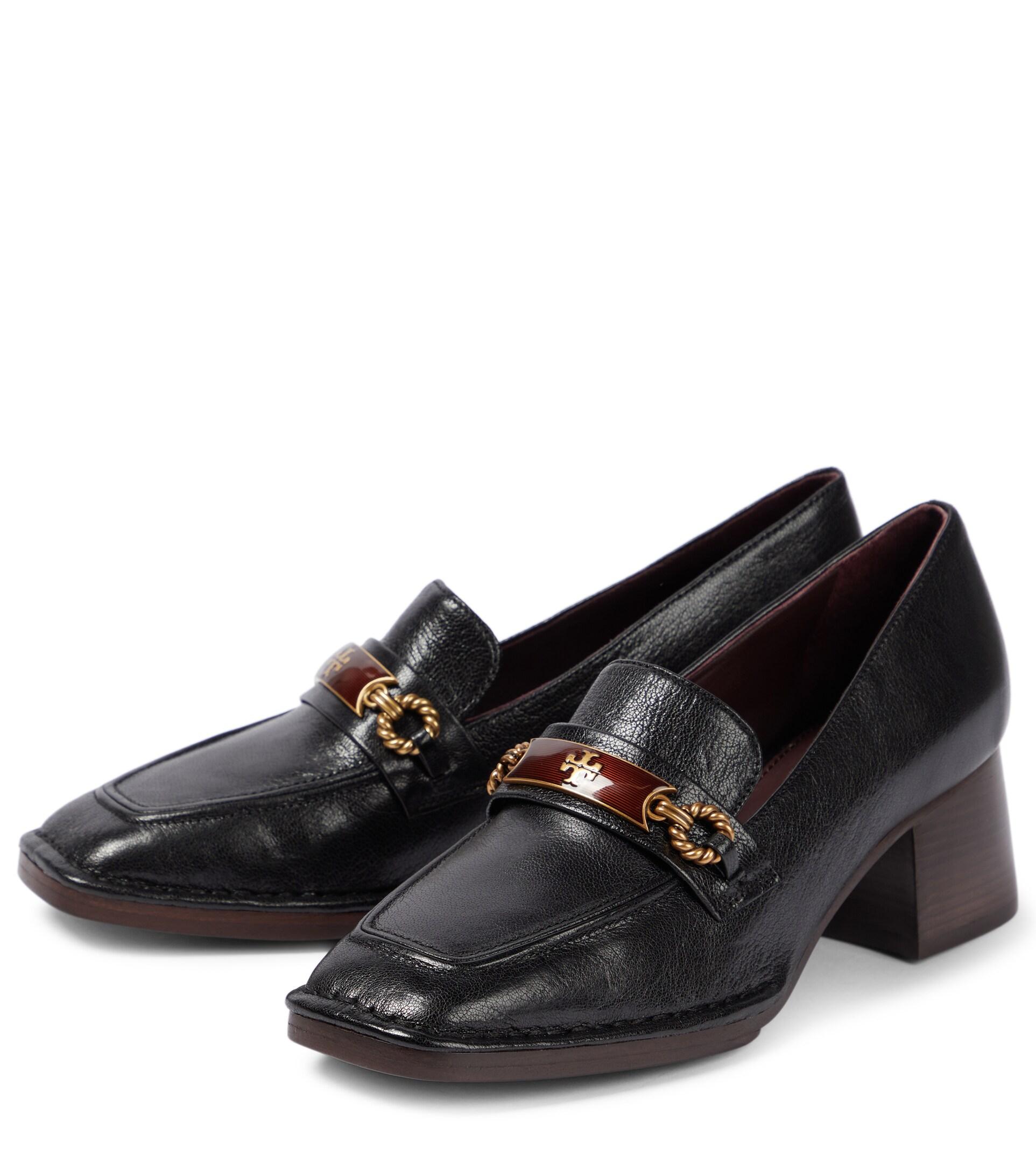 Tory Burch Perrine Embellished Leather Loafer Pumps in Black | Lyst