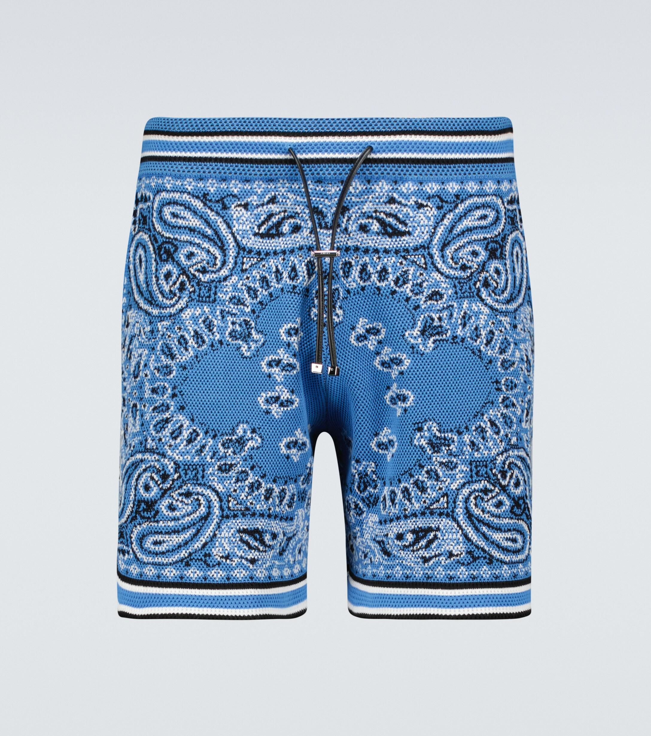 Amiri Cotton Bandana B-ball Shorts in 
