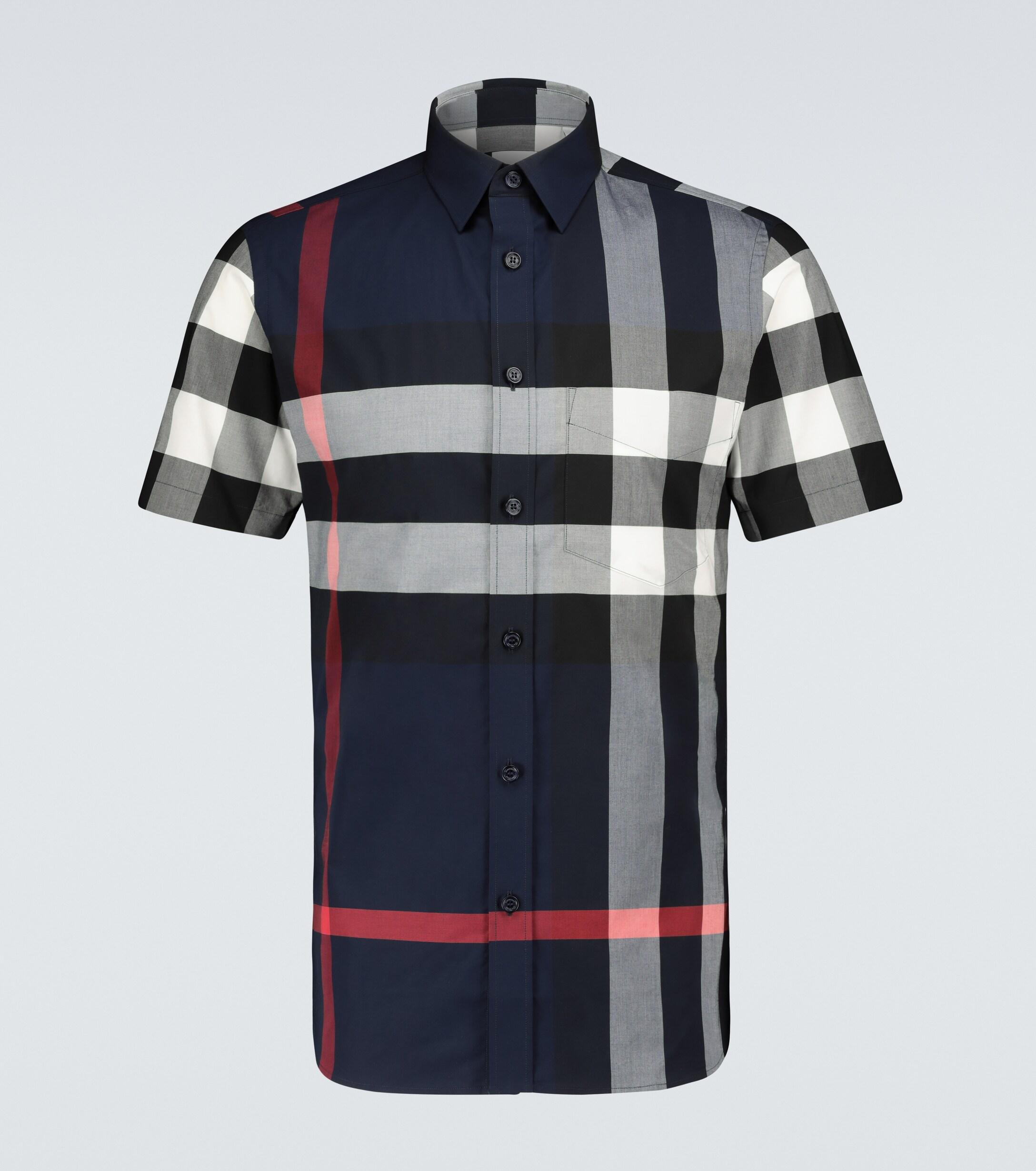 blue and black burberry shirt