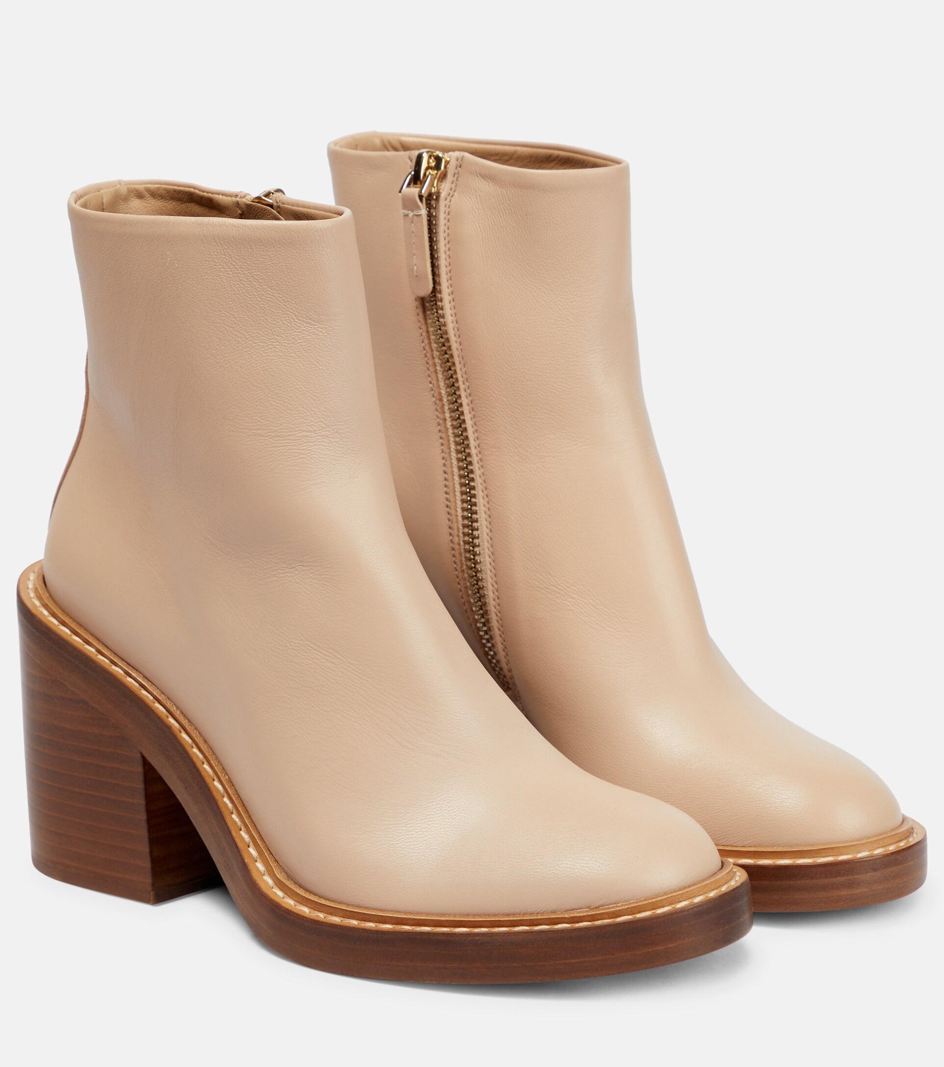 Chloé Chloe May Leather Ankle Boots | Lyst