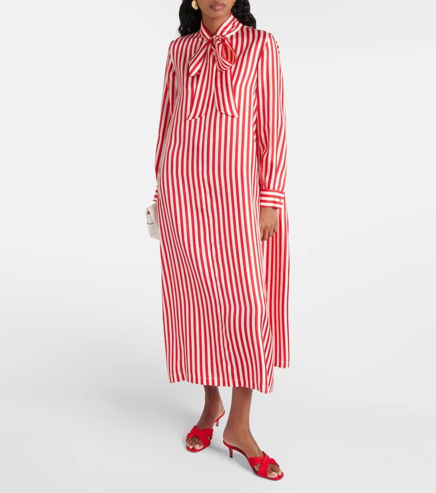 送料関税込★MAX MARA★フェイサイトストライプシルクツイル Max Mara Faesite Stripe Long Sleeve Silk Twill Shirtdress