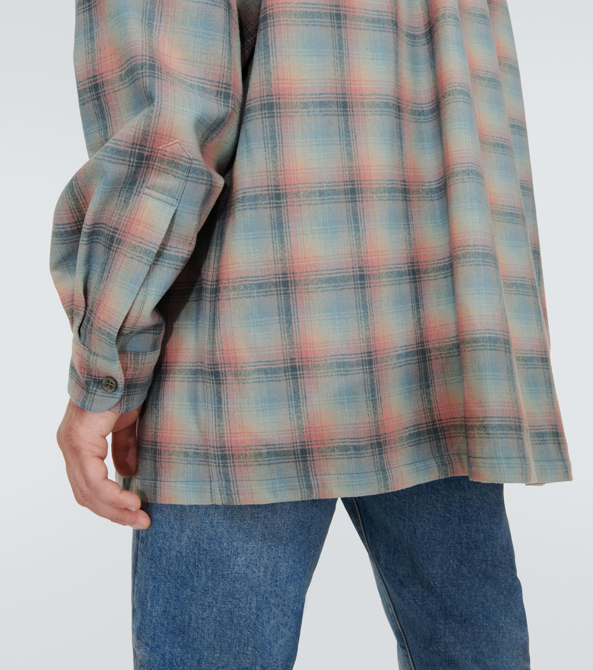 Maison Margiela Pendleton Checked Wool Shirt in Blue for Men | Lyst
